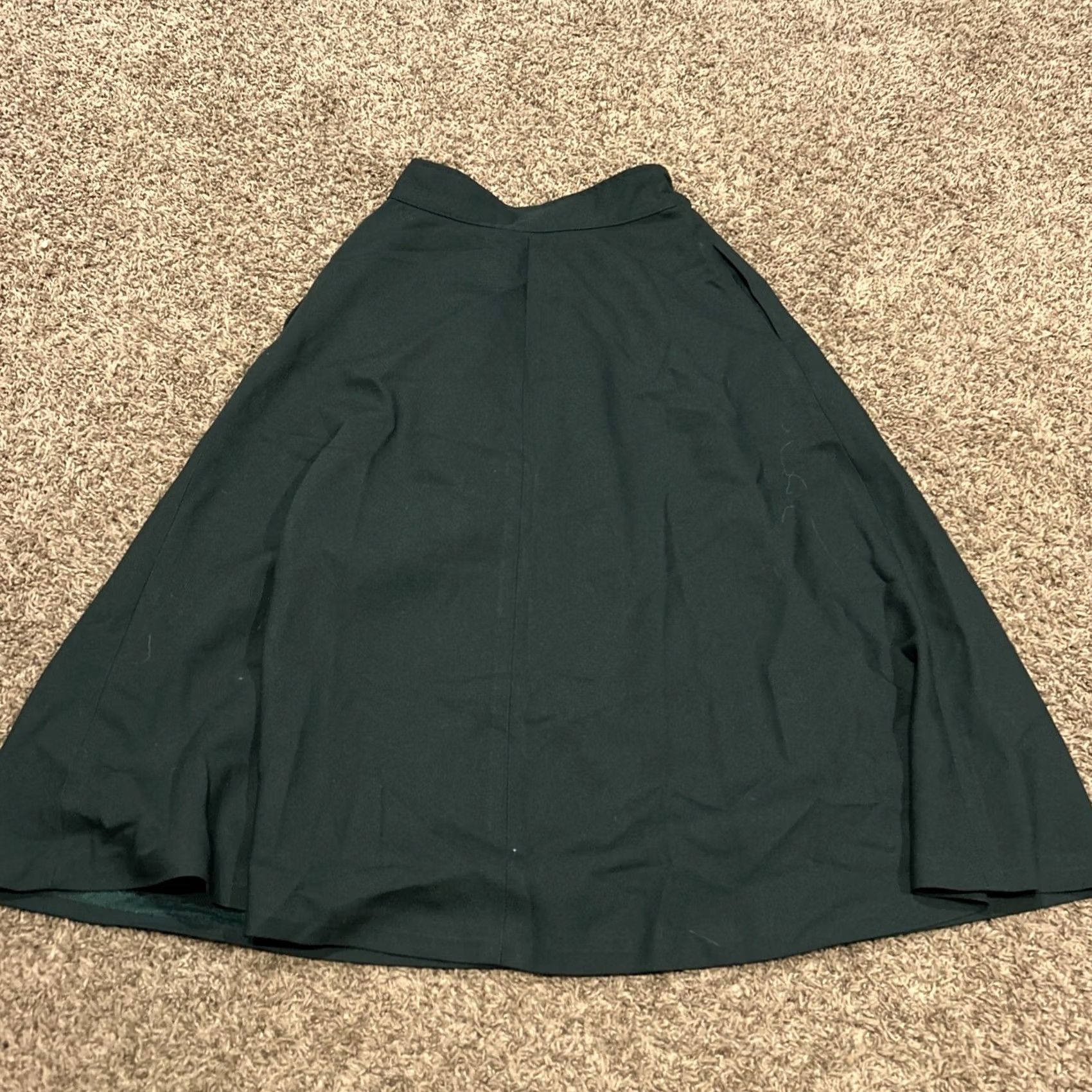 Vintage VINTAGE Bobbie Brooks Skirt Women A-Line Long Green 7 Juniors Polyester Wool Blend Button Waist 24” Length 30” B29 Size 28" / US 6 / IT 42 - 4 Thumbnail