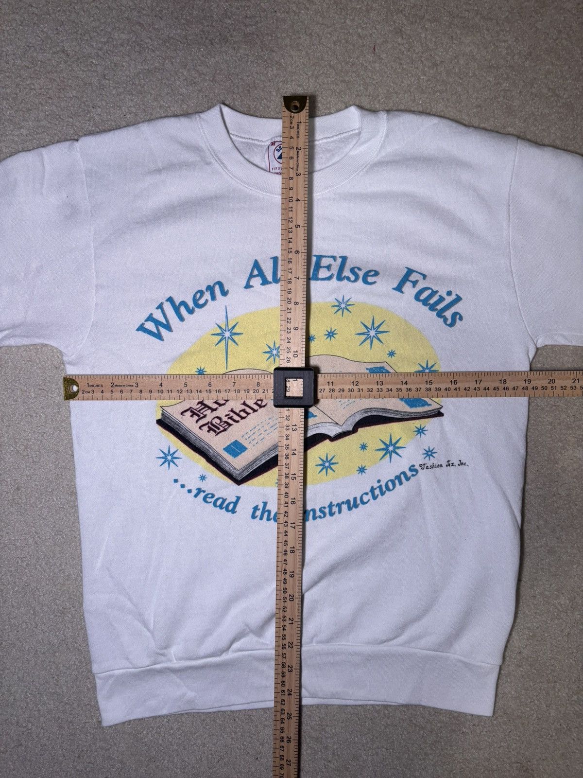 Delta Vintage 90s Jesus Bible Sweater “When All Else Fails” Sz M Size US M / EU 48-50 / 2 - 4 Thumbnail