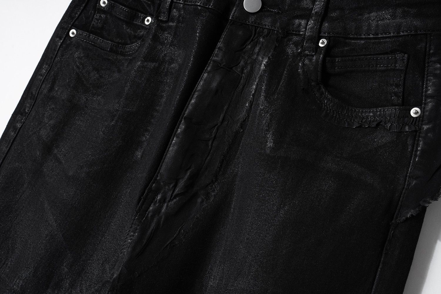 Japanese Brand × Jean Y2k Streetwear Wax Leather Stretch Jeans Size US 29 - 6 Thumbnail