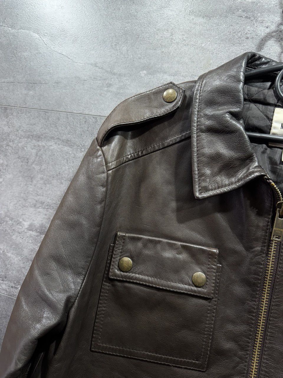 Moschino Moschino jeans leather men’s jacket Brown Biker Size US M / EU 48-50 / 2 - 4 Thumbnail