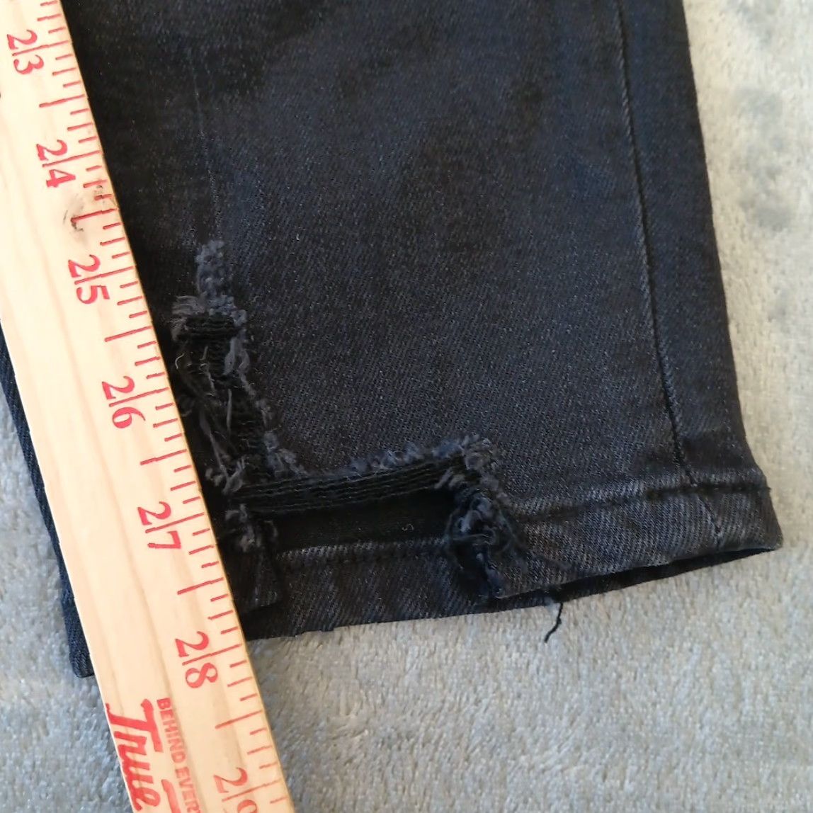 Vintage Flying Monkey Jeans Womens Size 32 Black Distressed Button Fly 34x28 New Size 24" / US 00 / IT 34 - 4 Thumbnail