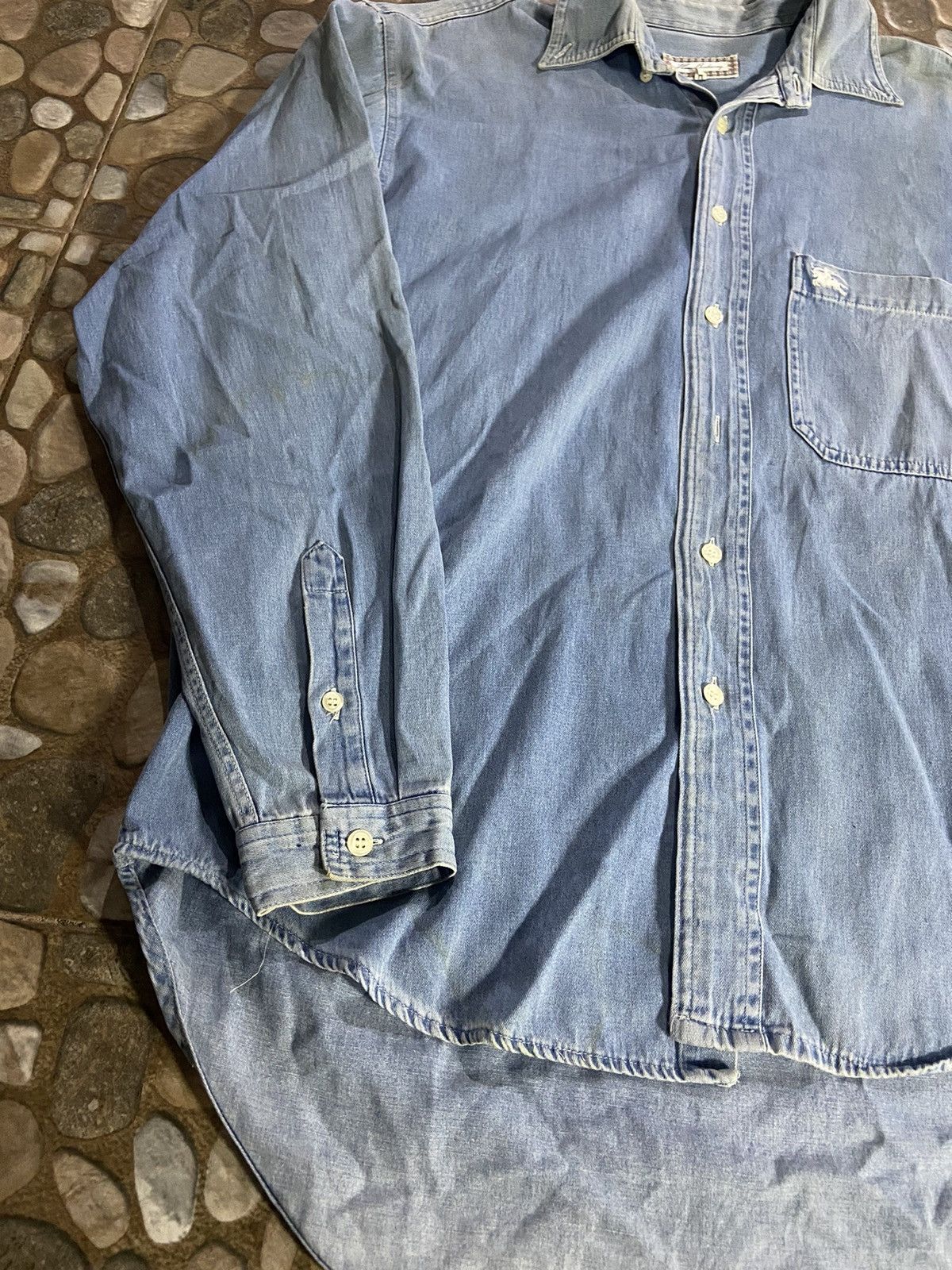 Burberry VTG over size Burberry long shirt denim Size US L / EU 52-54 / 3 - 4 Thumbnail