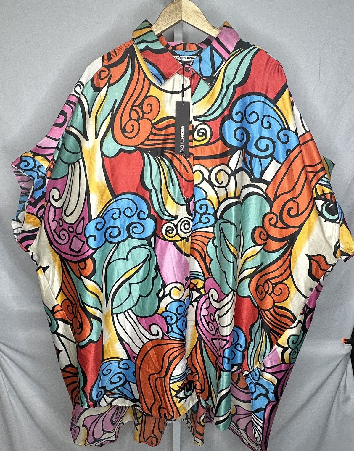 Fashion Nova FashionNova women’s Dakota Portrait mini shirt dress Size 3XL / US 20-22 - 1 Thumbnail