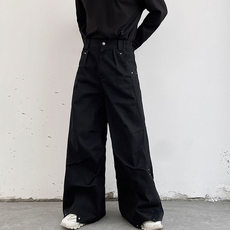 Japanese Brand Men's Pants Darkwear Pleats Loose Wide Leg Trousers Size US 32 / EU 48 - 3 Thumbnail