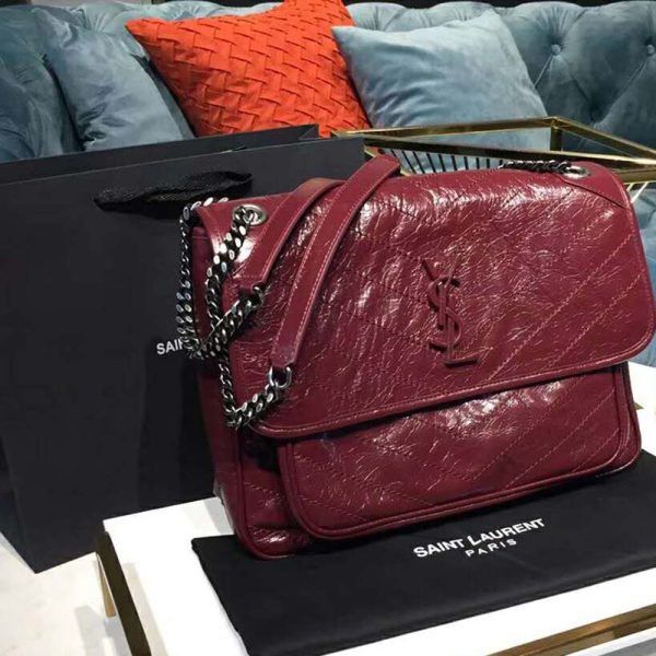 Saint Laurent Paris o1s1wg110924 Size: OS / Niki Large Leather Bag in Maroon Size ONE SIZE - 5 Thumbnail