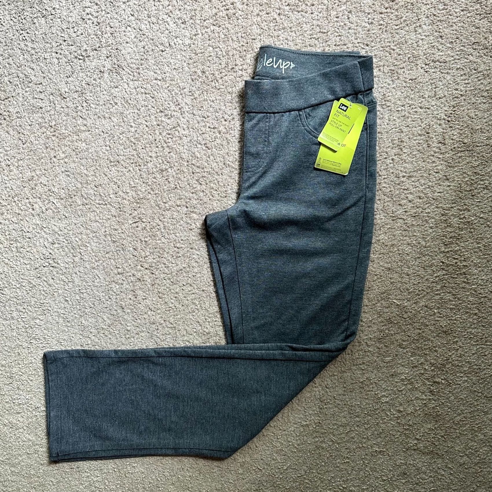 Lee Lee Pants Womens 10 32x33 Polyester Blend Grey Style Up Pull On Natural Fit NWT Size 32" / US 10 / IT 46 - 2 Thumbnail