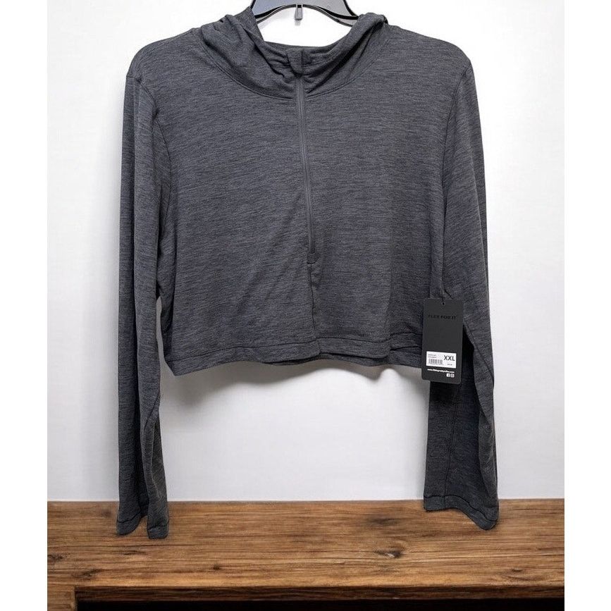 Unknown London Women's New Active Wear Half Jacket Hood Reflex Stretchy XXL Size 3XL / US 20-22 - 1 Thumbnail