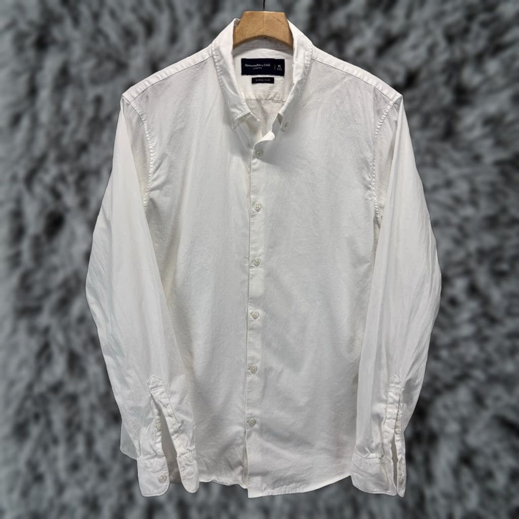 Abercrombie & Fitch Abercrombie & Fitch Button Up Shirt X-Large Mens White Slim Stretch Classic Size US XL / EU 56 / 4 - 1 Thumbnail