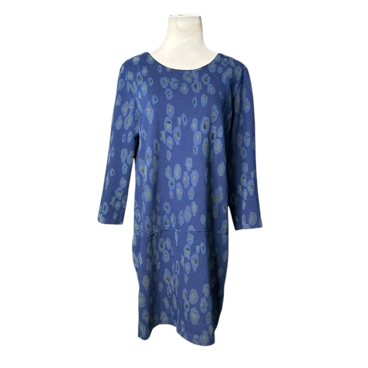 Gap Gap Blue Leopard Print 3/4 Sleeve Mini Dress size M Size M / US 6-8 / IT 42-44 - 1 Thumbnail