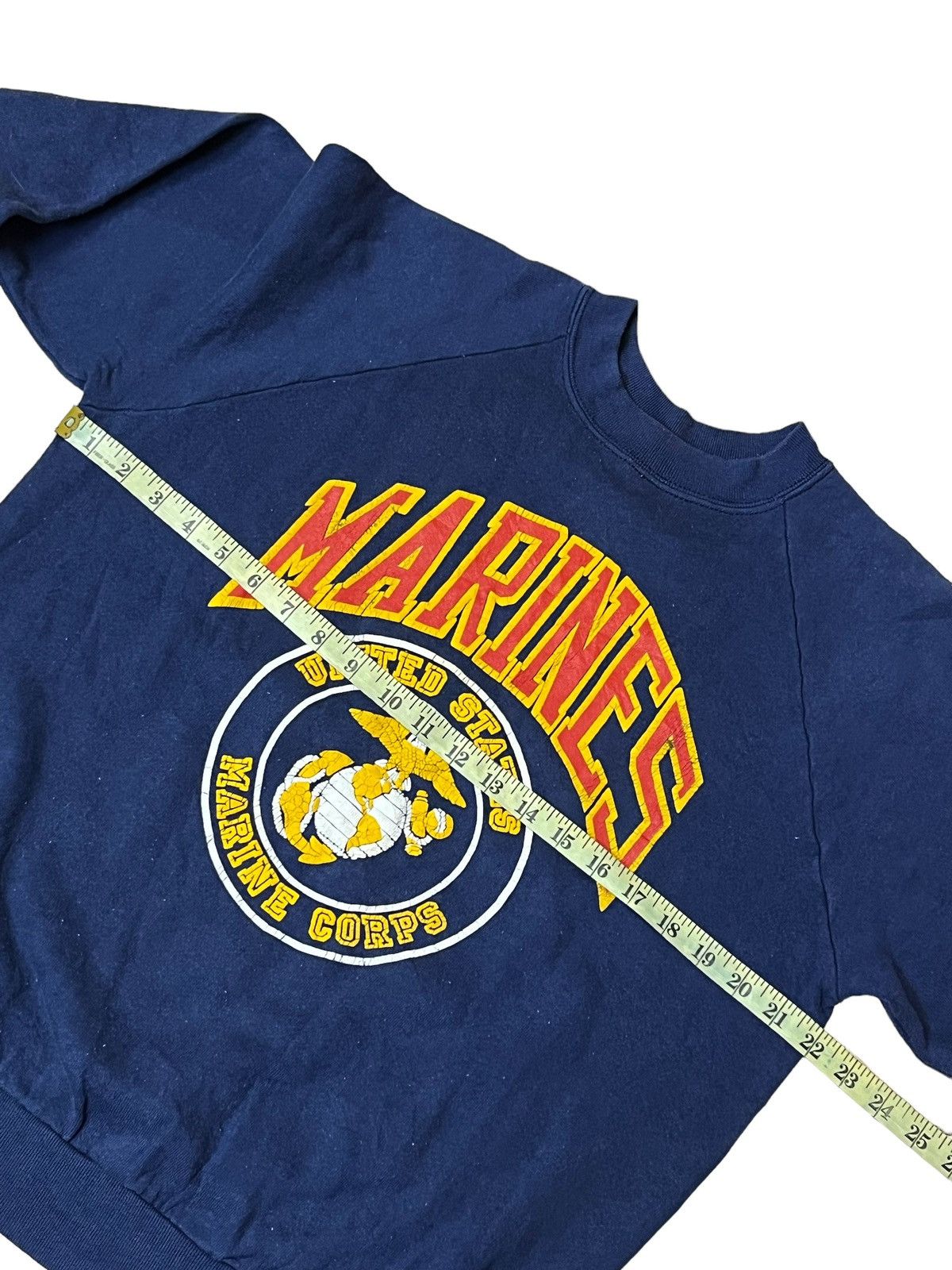 Vintage GRAIL🔥VINTAGE 90s US MARINE BIG LOGO PULLOVER SWEATSHIRT Size US L / EU 52-54 / 3 - 6 Thumbnail