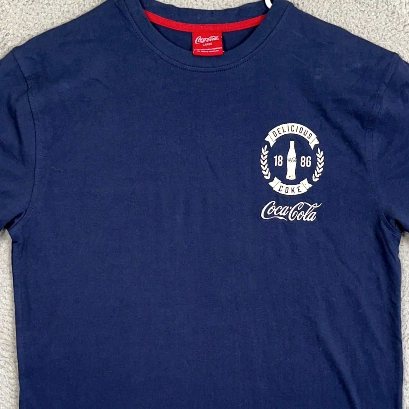 Vintage VINTAGE Coca-Cola T-Shirt Mens L Blue Crewneck Graphic Tee 1886 Heritage Logo Size US L / EU 52-54 / 3 - 2 Thumbnail