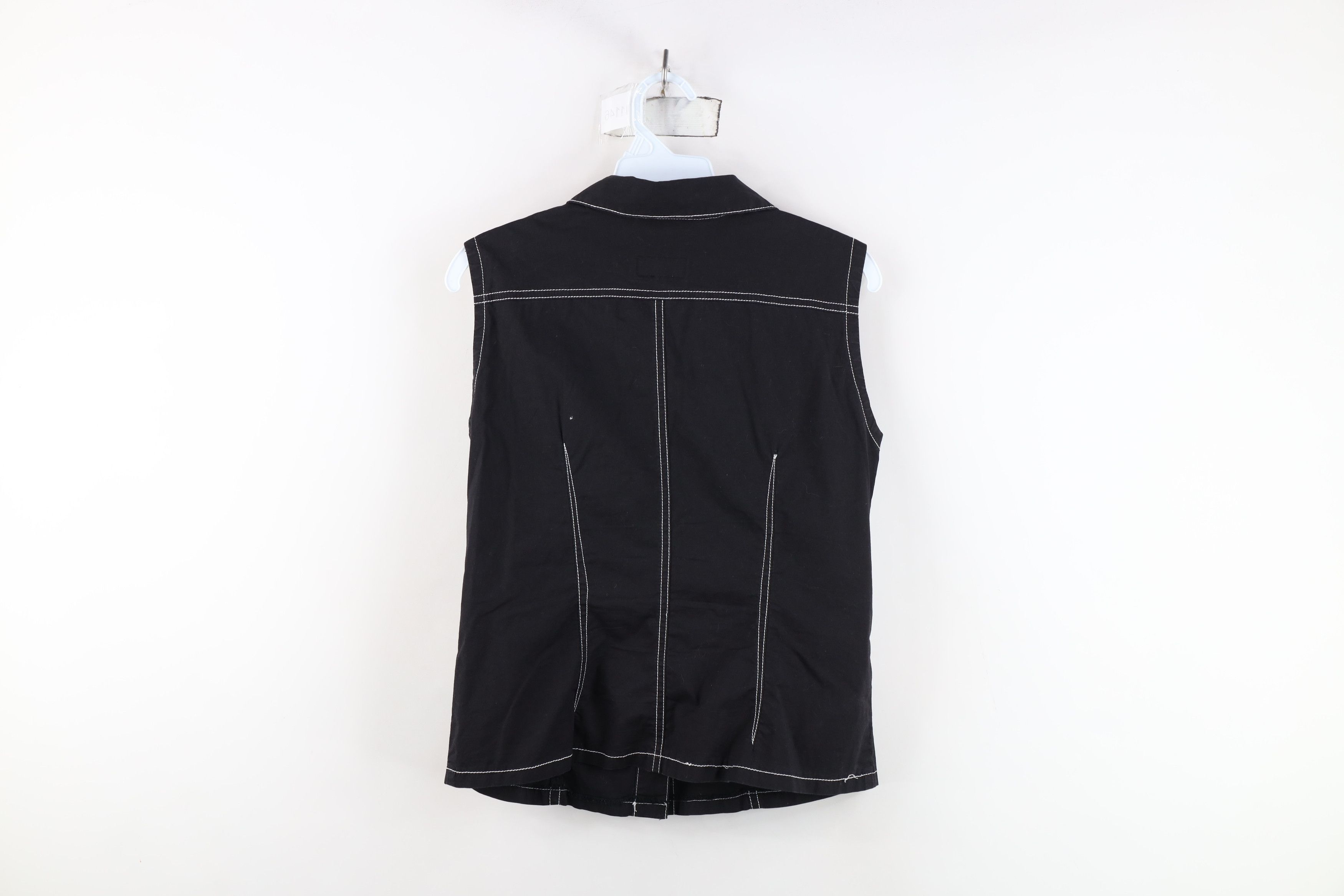Vintage Vintage 90s Y2K Tripp NYC Goth Sleeveless Snap Button Shirt Size L / US 10 / IT 46 - 14 Thumbnail