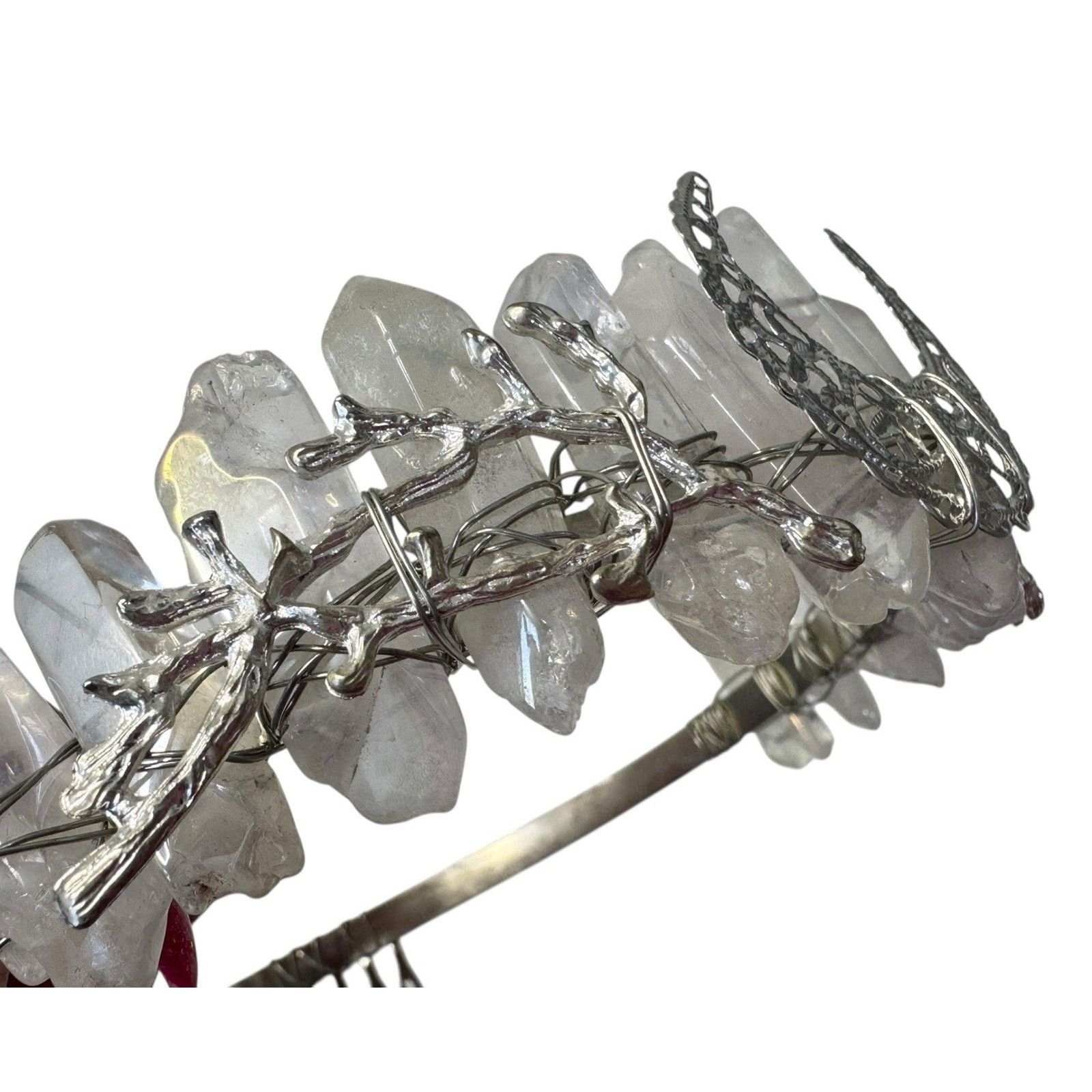 Other Aura Natural Raw Quartz Angel Crystal Goddess Tiara Crown Size ONE SIZE - 14 Thumbnail