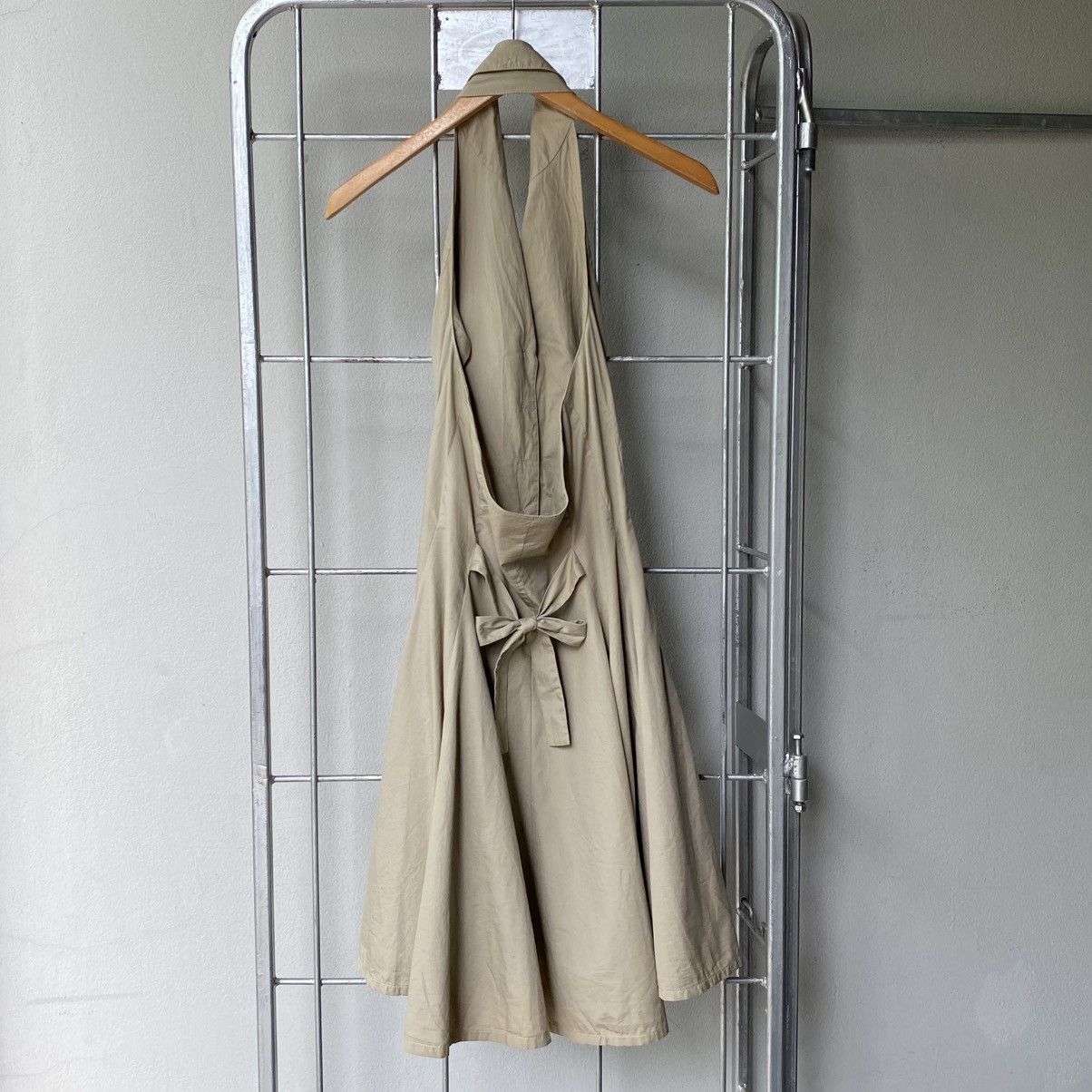 Norma Kamali NORMA KAMALI Beige Halter Button-Down Dress Size M / US 6-8 / IT 42-44 - 19 Thumbnail