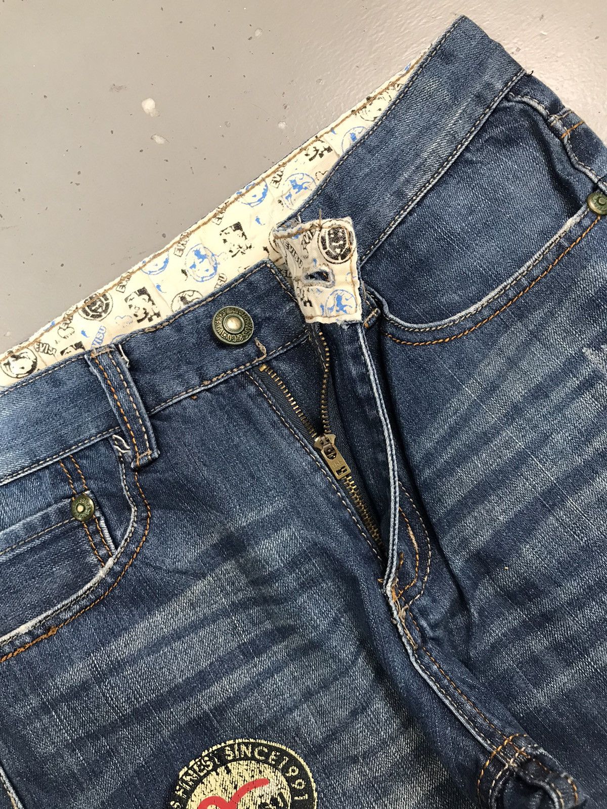 Japanese Brand Vintage Evisu inspired crazy print seagull denim Size US 31 - 8 Thumbnail