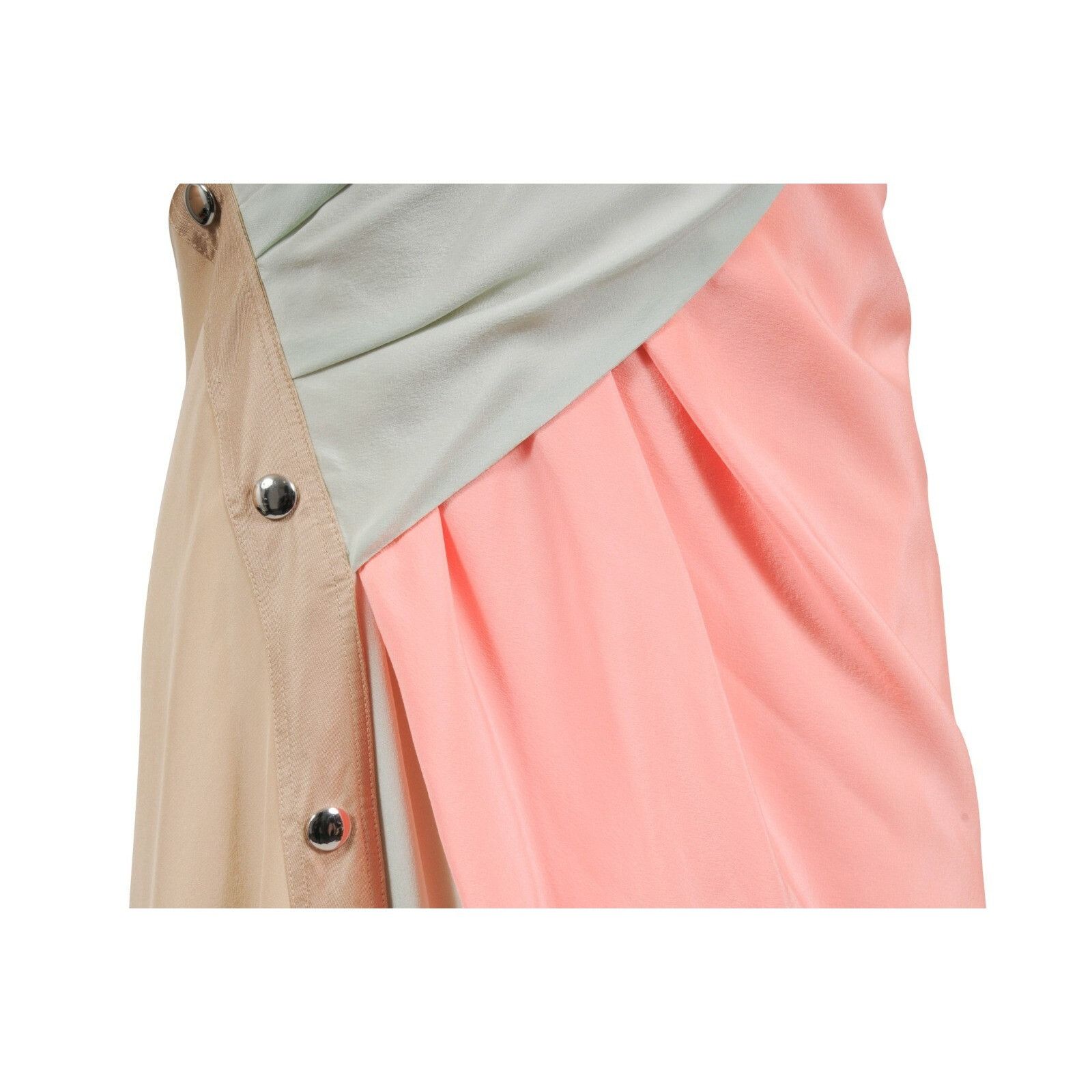 Sies Marjan Asymmetric Runway Dress Orange Green Tan Size S / US 4 / IT 40 - 10 Thumbnail