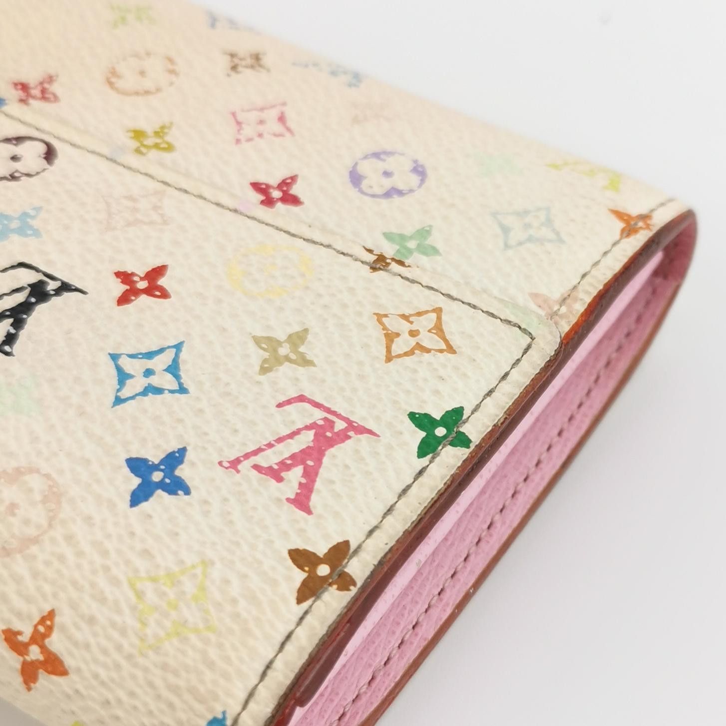 Louis Vuitton Louis Vuitton (LV) Cowhide White Tricolor Long Wallet -y250 Size ONE SIZE - 7 Thumbnail