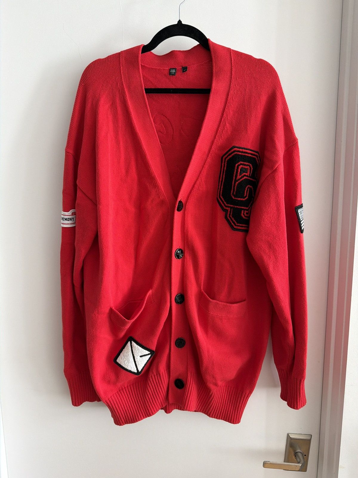 Opening Ceremony Opening Ceremony Red Long Varsity Cardigan Size US S / EU 44-46 / 1 - 1 Thumbnail