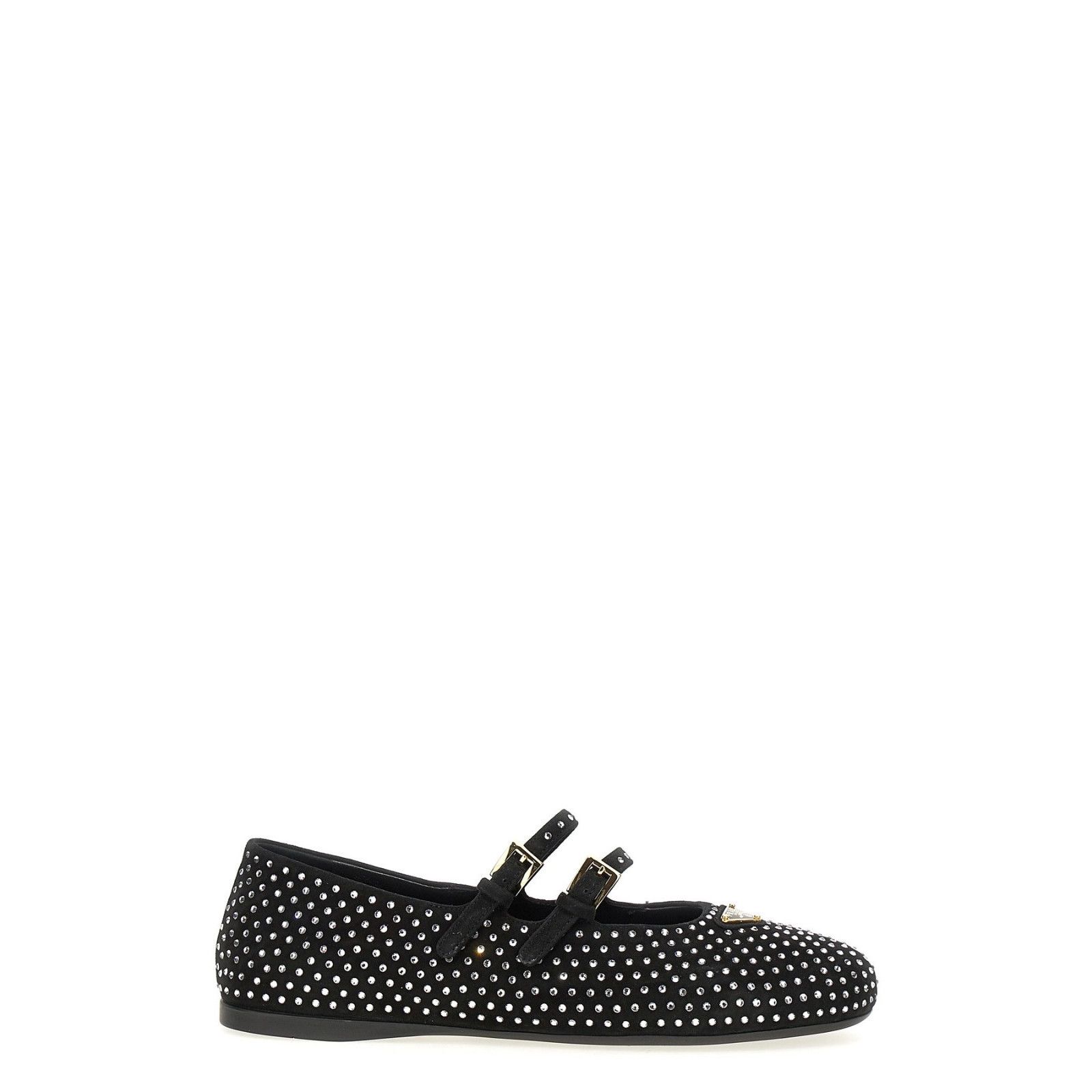 Prada PRADA Double Strap Black Leather Ballerina Flats New & Authe Size US 10 / IT 40 - 1 Thumbnail