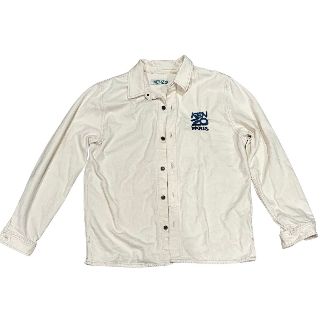Kenzo Kenzo Paris Embroidered Button-Up Shirt — Cream/Ivory Size US L / EU 52-54 / 3 - 1 Thumbnail