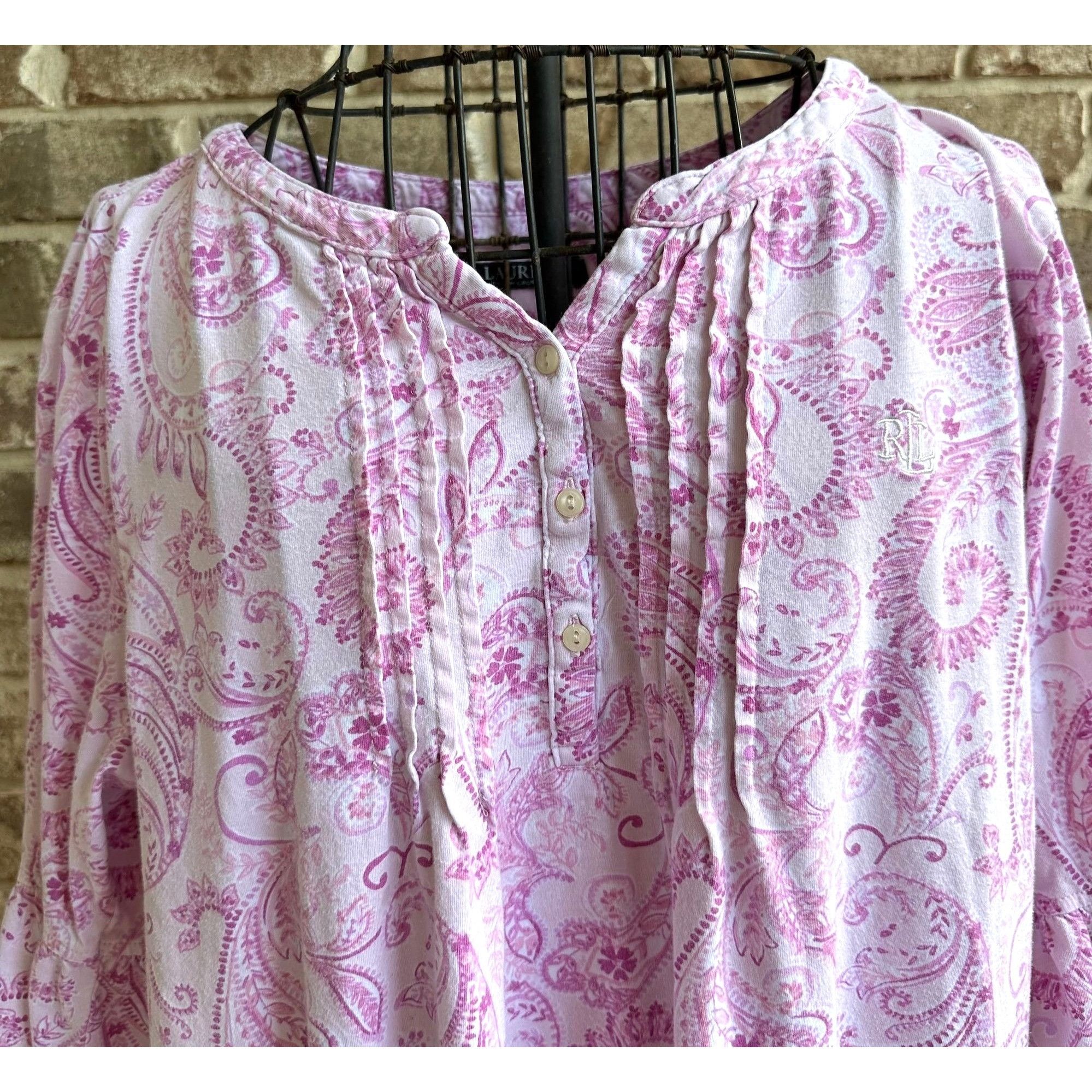 Designer × Lauren Ralph Lauren Lauren Ralph Lauren Nightgown Large Retro Sleep Shirt Size L / US 10 / IT 46 - 2 Thumbnail