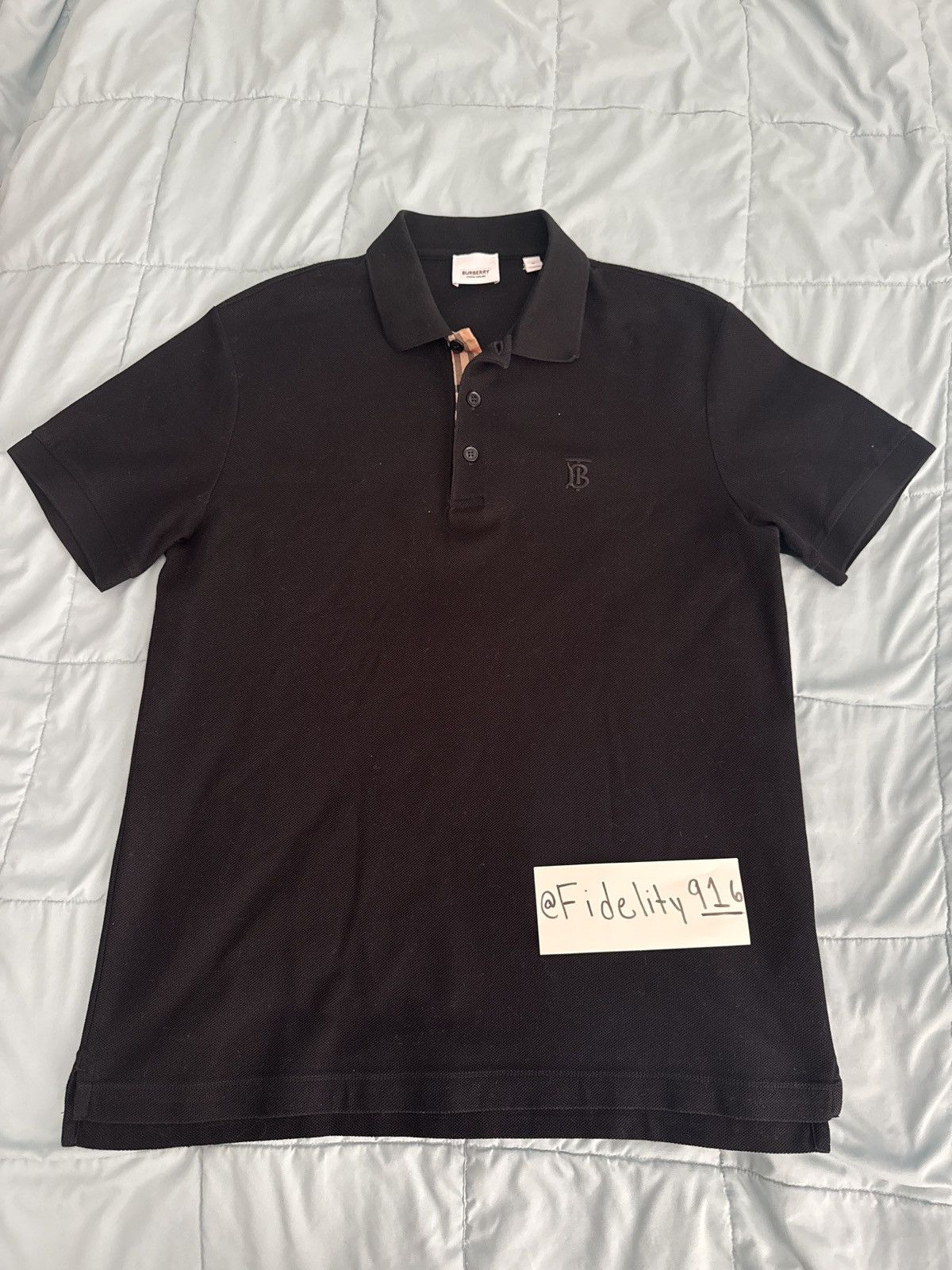 Burberry Burberry TB Logo Polo Black Shirt Size US M / EU 48-50 / 2 - 1 Thumbnail