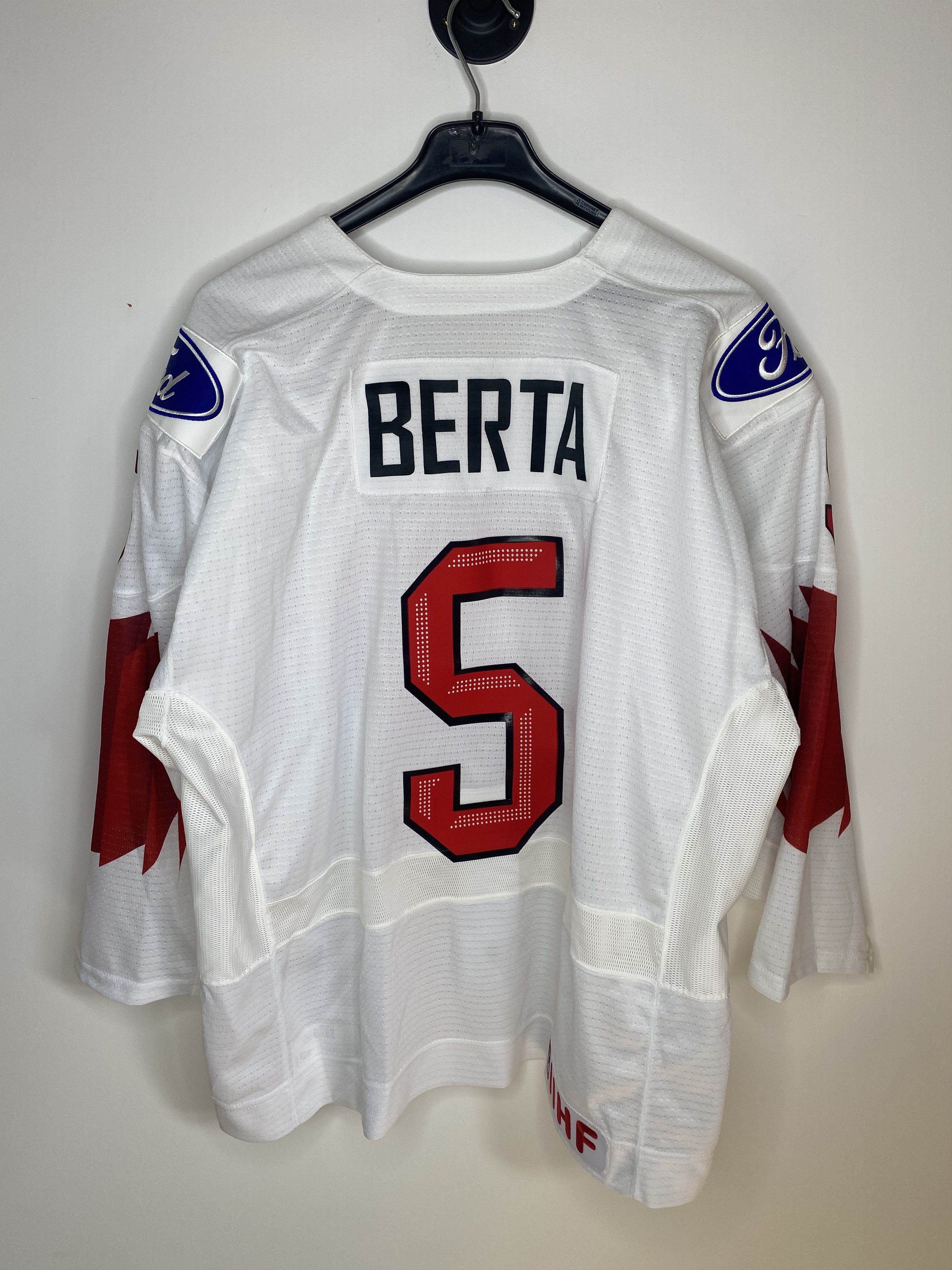 Nike #5 SWITZERLAND TEAM 2022 MATCH WORN ICE HOCKEY JERSEY SHIRT Size US L / EU 52-54 / 3 - 2 Thumbnail