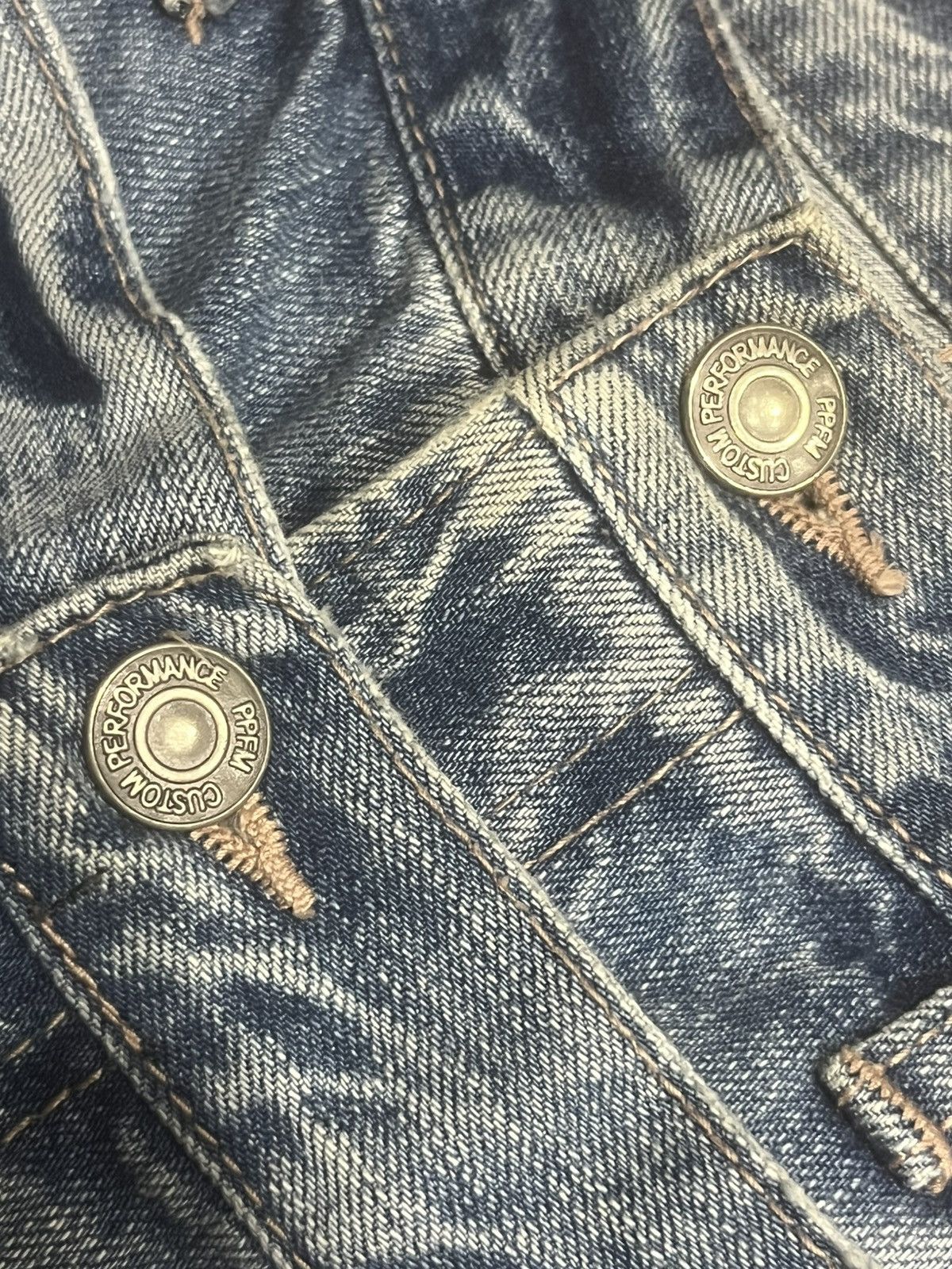 PPFM Vintage Payton Place For Men Double Waist Distressed Jeans Size US 31 - 5 Thumbnail