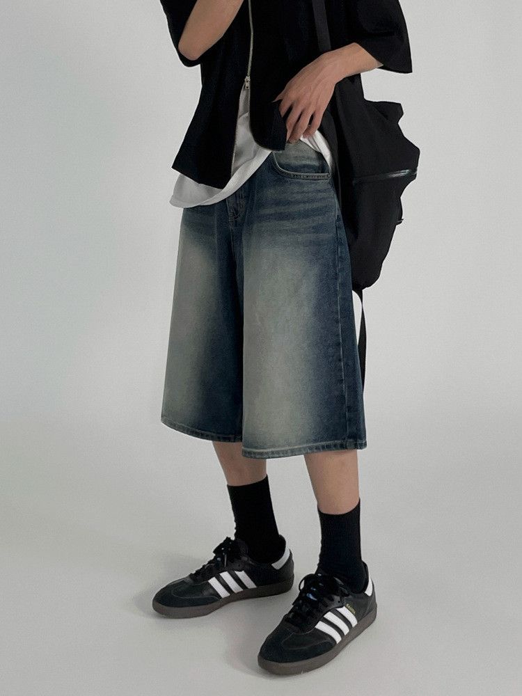 Japanese Brand × Jean Retro loose high street casual denim shorts Size US 32 / EU 48 - 2 Thumbnail