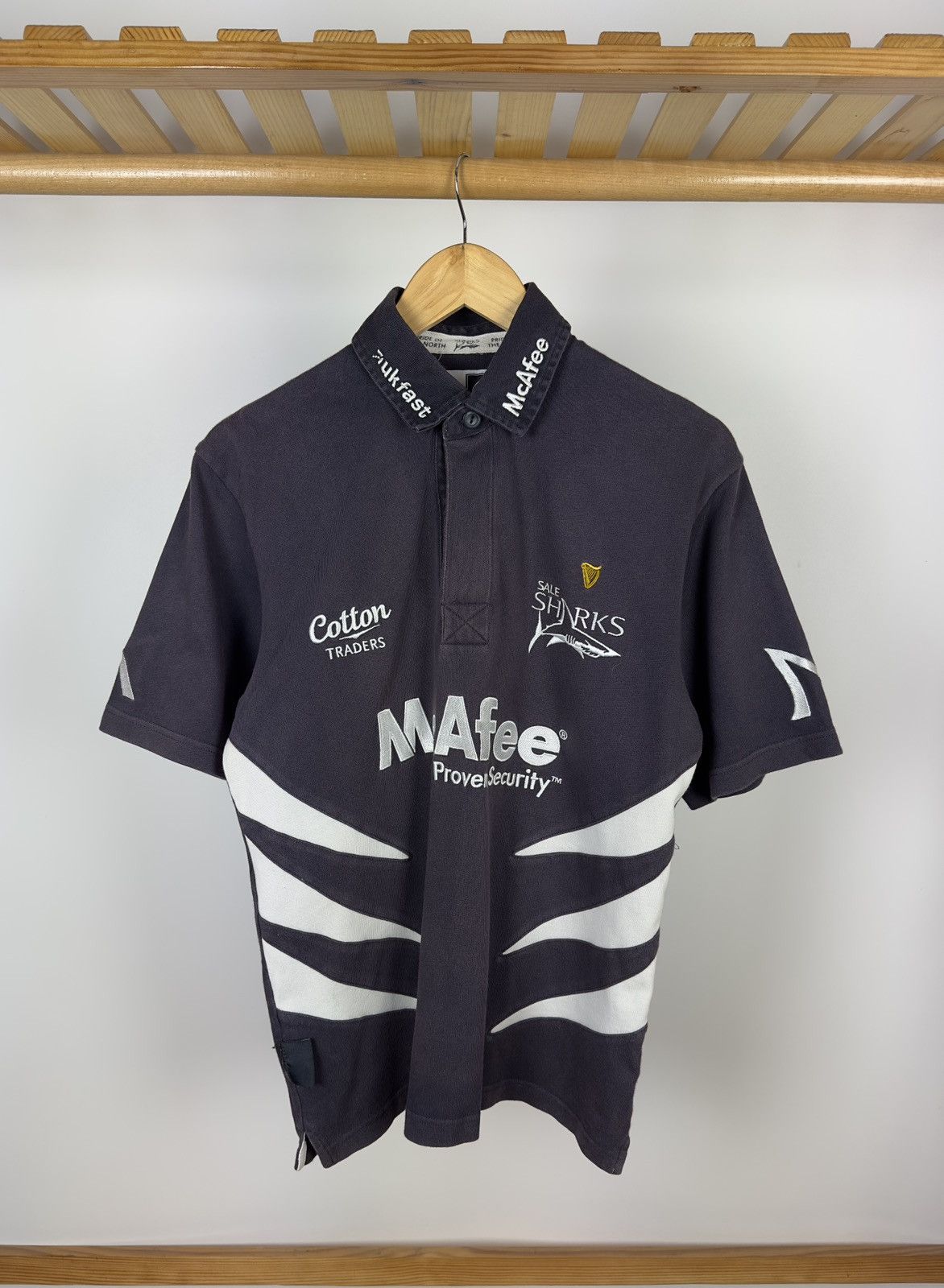 Cotton Traders Vintage Cotton Traders Sale Sharks Rugby Polo Jersey McAfee Size US S / EU 44-46 / 1 - 1 Thumbnail