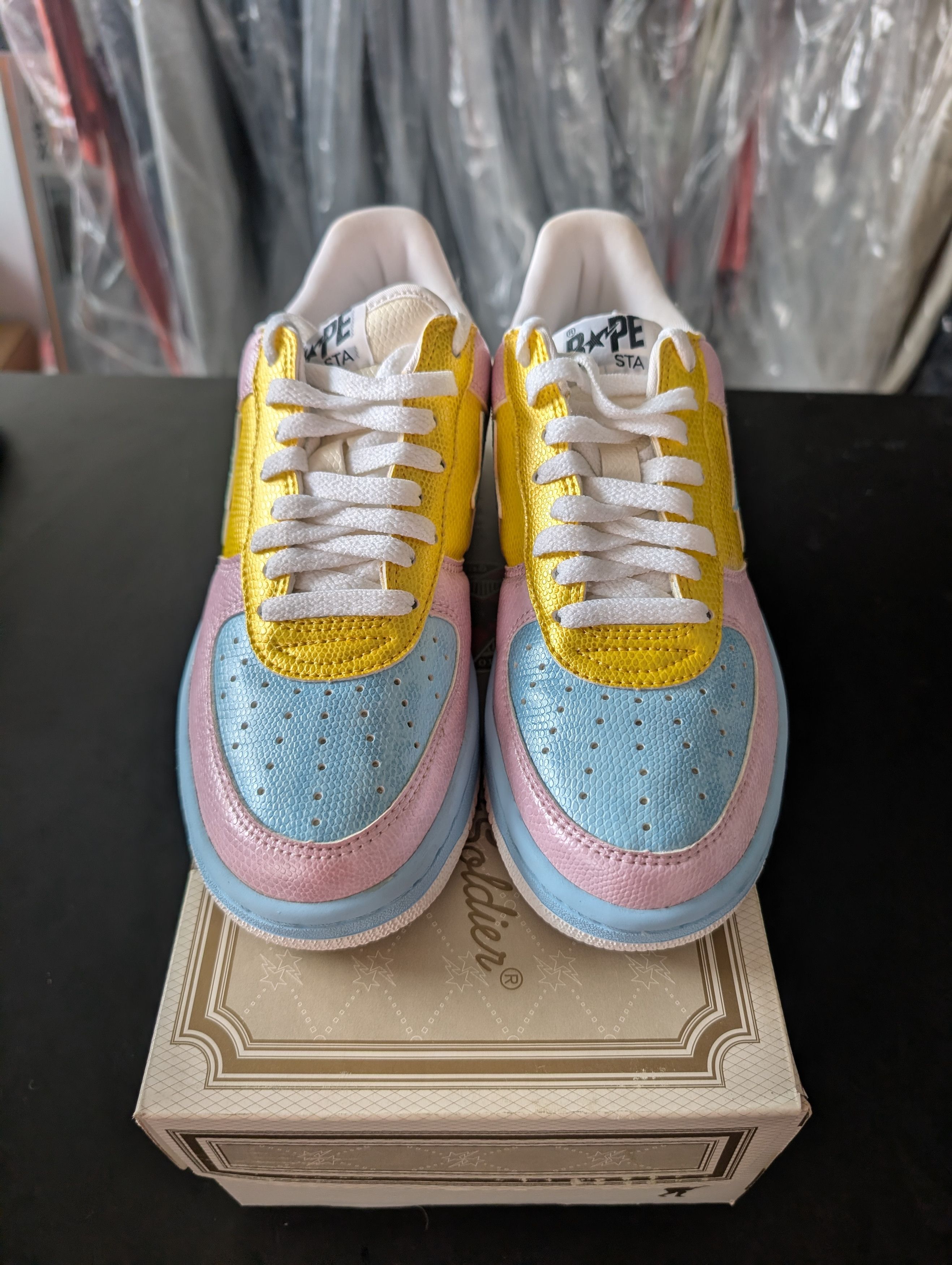Bape Bapesta Sax/Pink Size US 6.5 / EU 39-40 - 2 Thumbnail