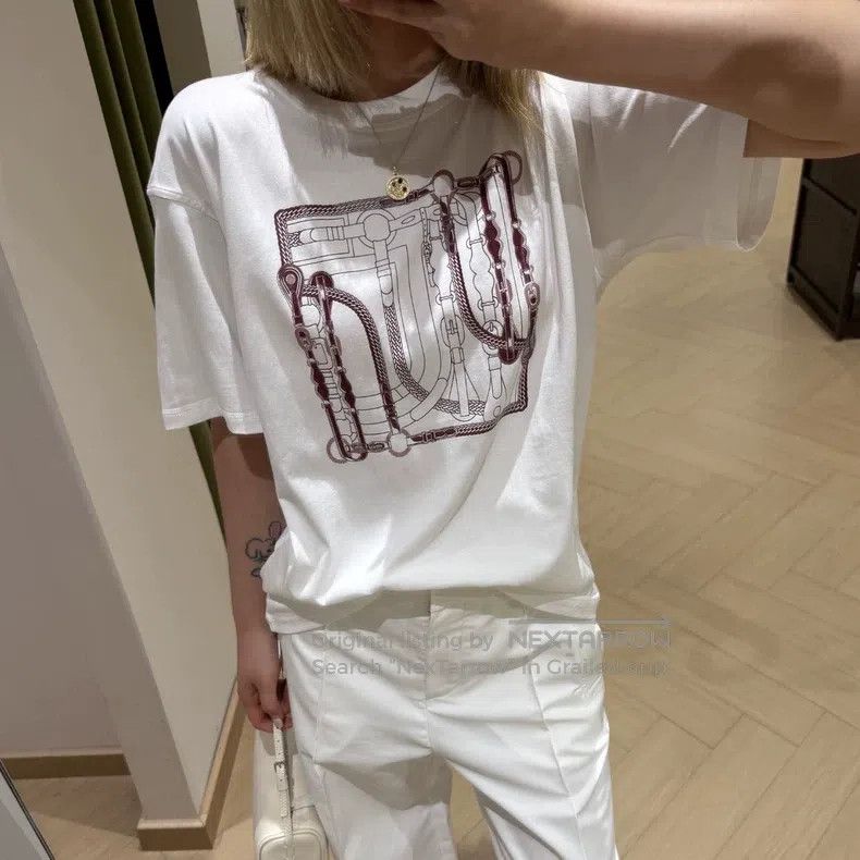 Hermes Hermes 25SS Canoe Round Neck Printed Short Sleeve T-Shirts Size XS / US 0-2 / IT 36-38 - 6 Thumbnail
