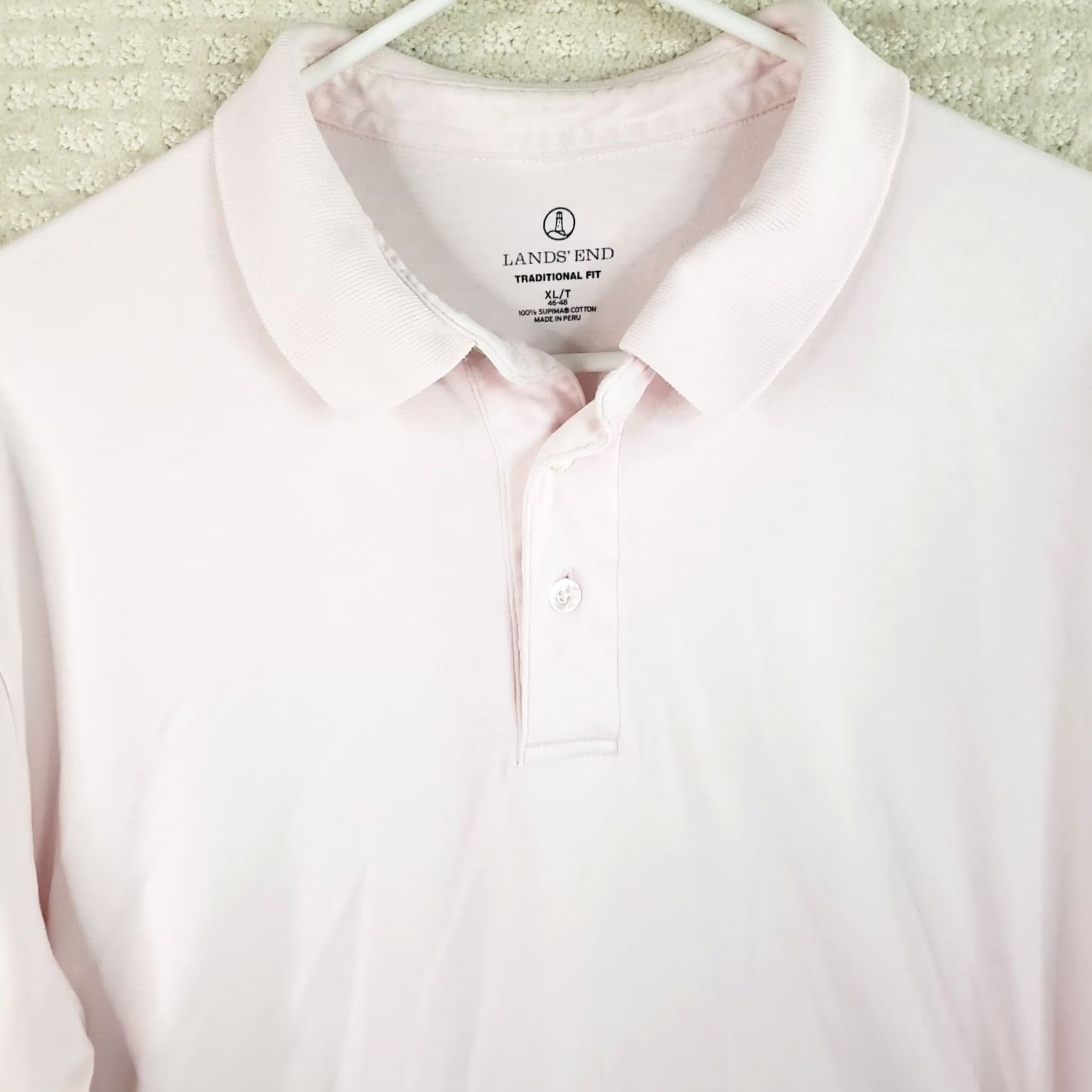 Lands' End Lands' End Polo Shirt Mens XLT Pink 100% Supima Cotton Short Sleeve Cool Wearing Size US XL / EU 56 / 4 - 3 Thumbnail