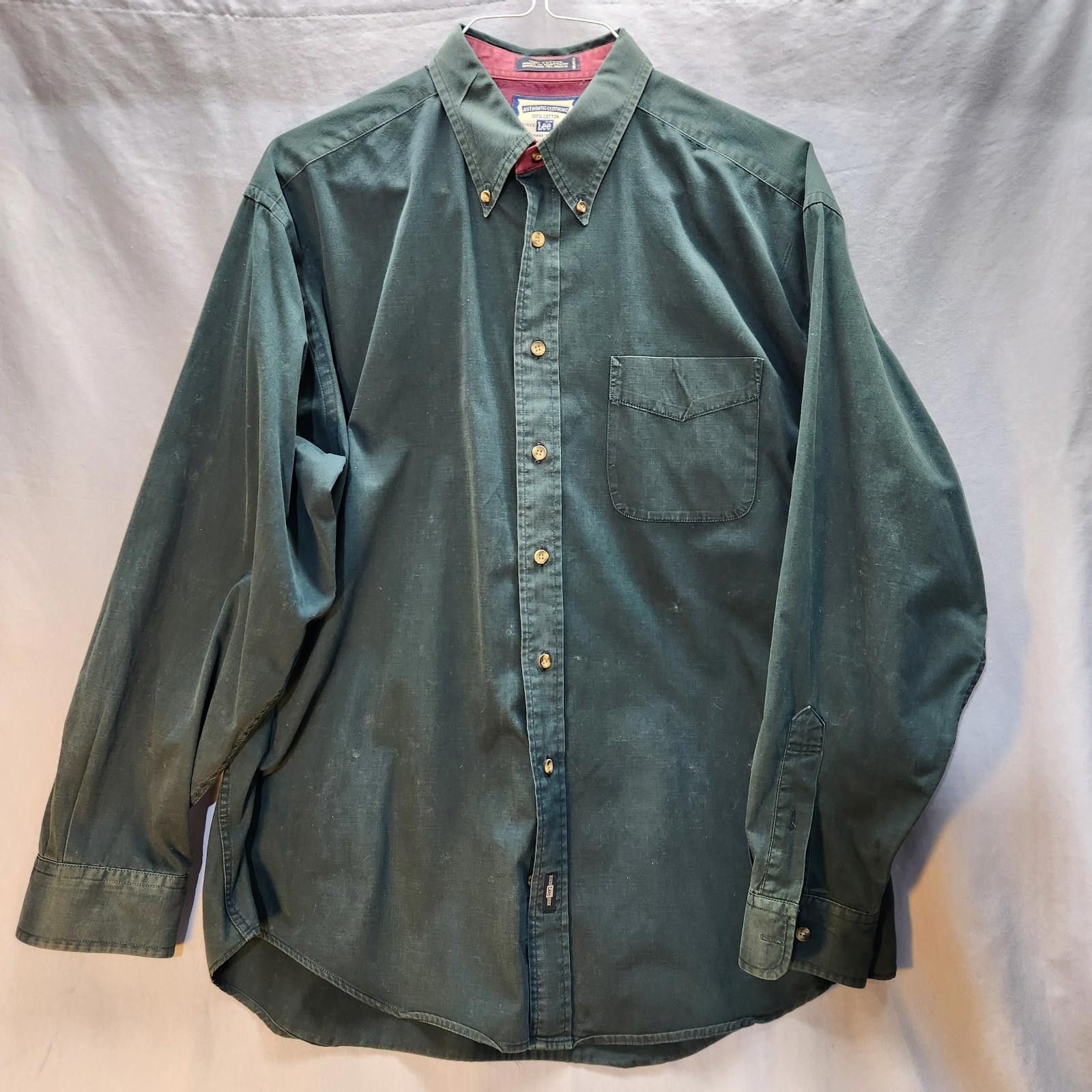 Lee Vintage Lee Long Sleeve Button Down Shirt Green Size Large Size US L / EU 52-54 / 3 - 1 Thumbnail