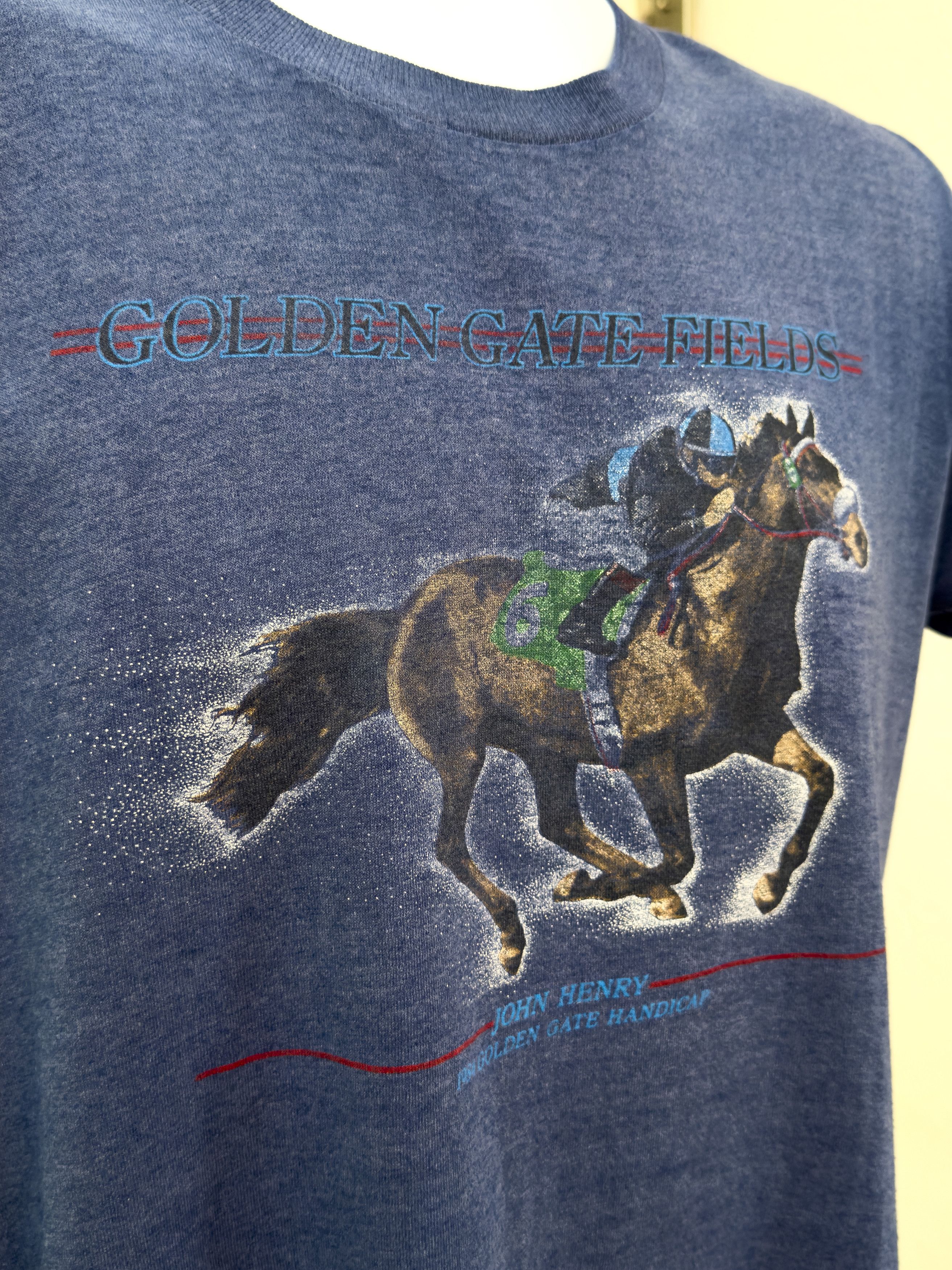 Other Vintage 80s Golden Gate Fields John Henry Horse Racing Shirt Size US M / EU 48-50 / 2 - 2 Thumbnail