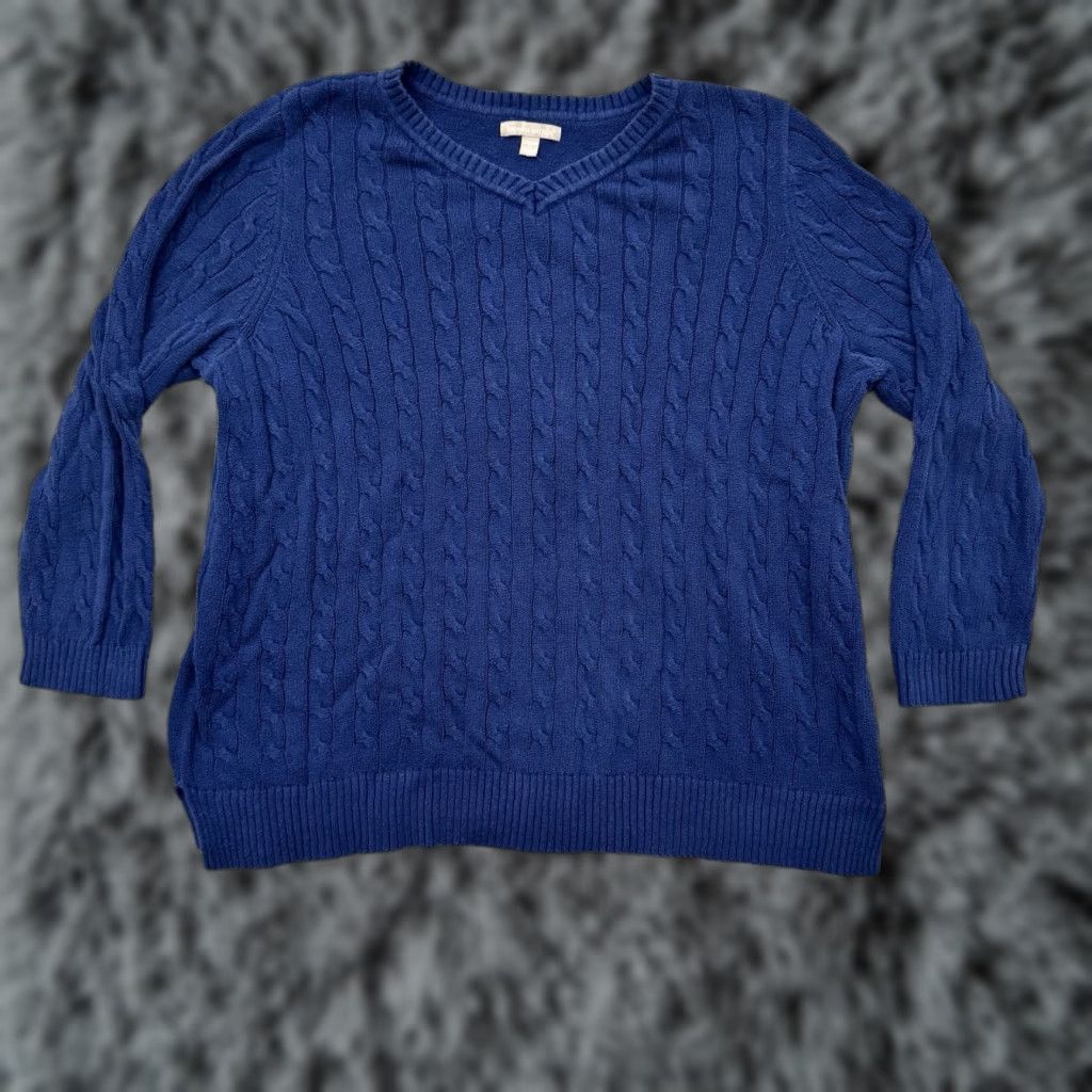 Vintage VINTAGE Woman Within Sweater Womens 2X Plus Fisherman Grandmacore Warm Cozy Preppy 2010s Size XXL / US 16-18 / IT 52-54 - 1 Thumbnail