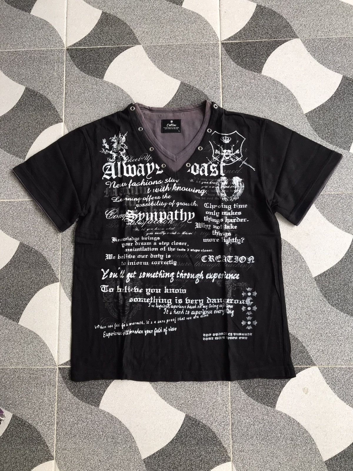 Japanese Brand Y2K Collins Poem Laces Up Double Layer Size US L / EU 52-54 / 3 - 1 Thumbnail