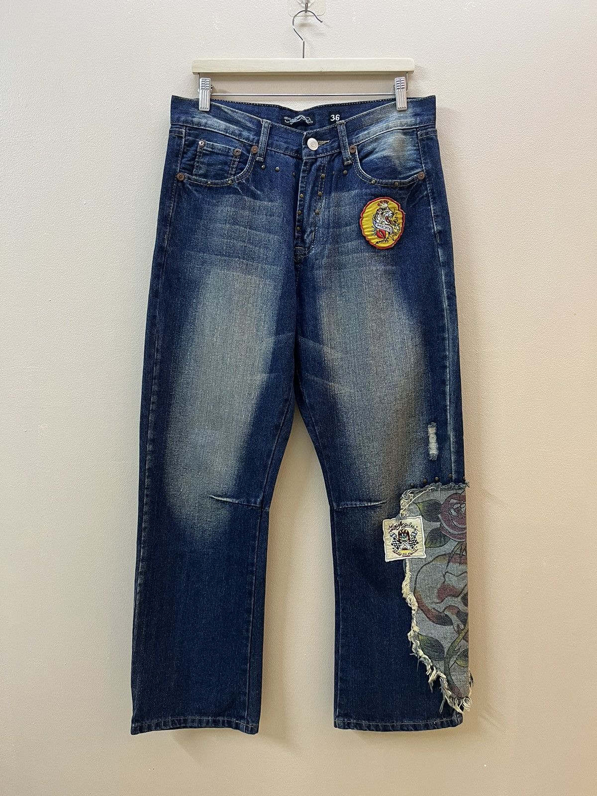 Christian Audigier × Ed Hardy × Von Dutch Vintage Y2k Ed Hardy Embroided and patches Jeans Size US 34 / EU 50 - 6 Thumbnail