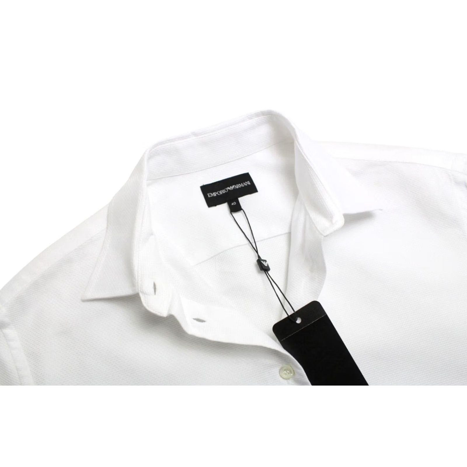 Emporio Armani EMPORIO ARMANI Shirt Women's EU 40 White Button-Up Collared Spread Collar Cotton Long Sleeve Casual Everyday Mens Womens Girls Boys Size S / US 4 / IT 40 - 4 Thumbnail