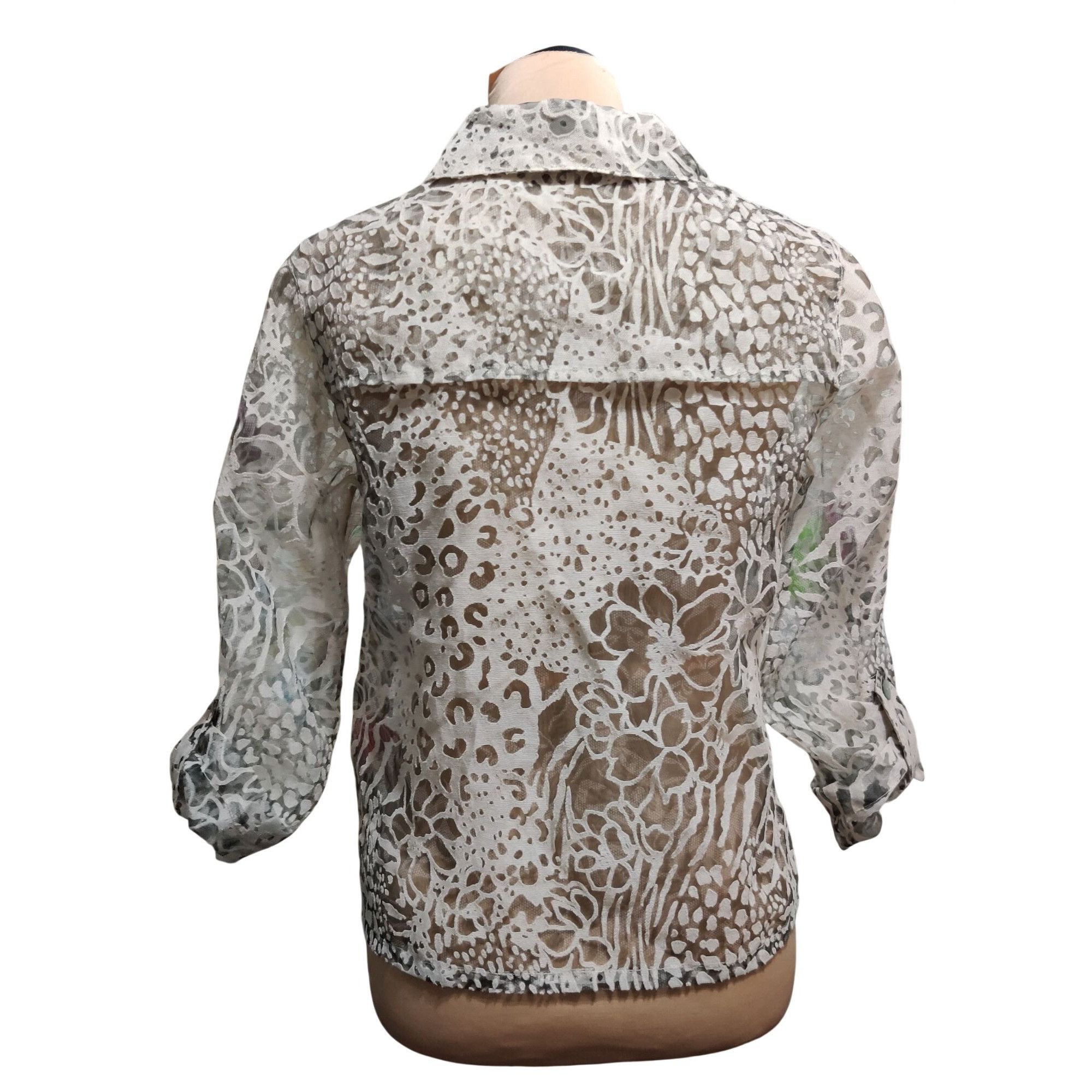 Vintage Ruby Rd S Womens White Blouse Neutral Vintage Sheer Button F Size S / US 4 / IT 40 - 4 Thumbnail