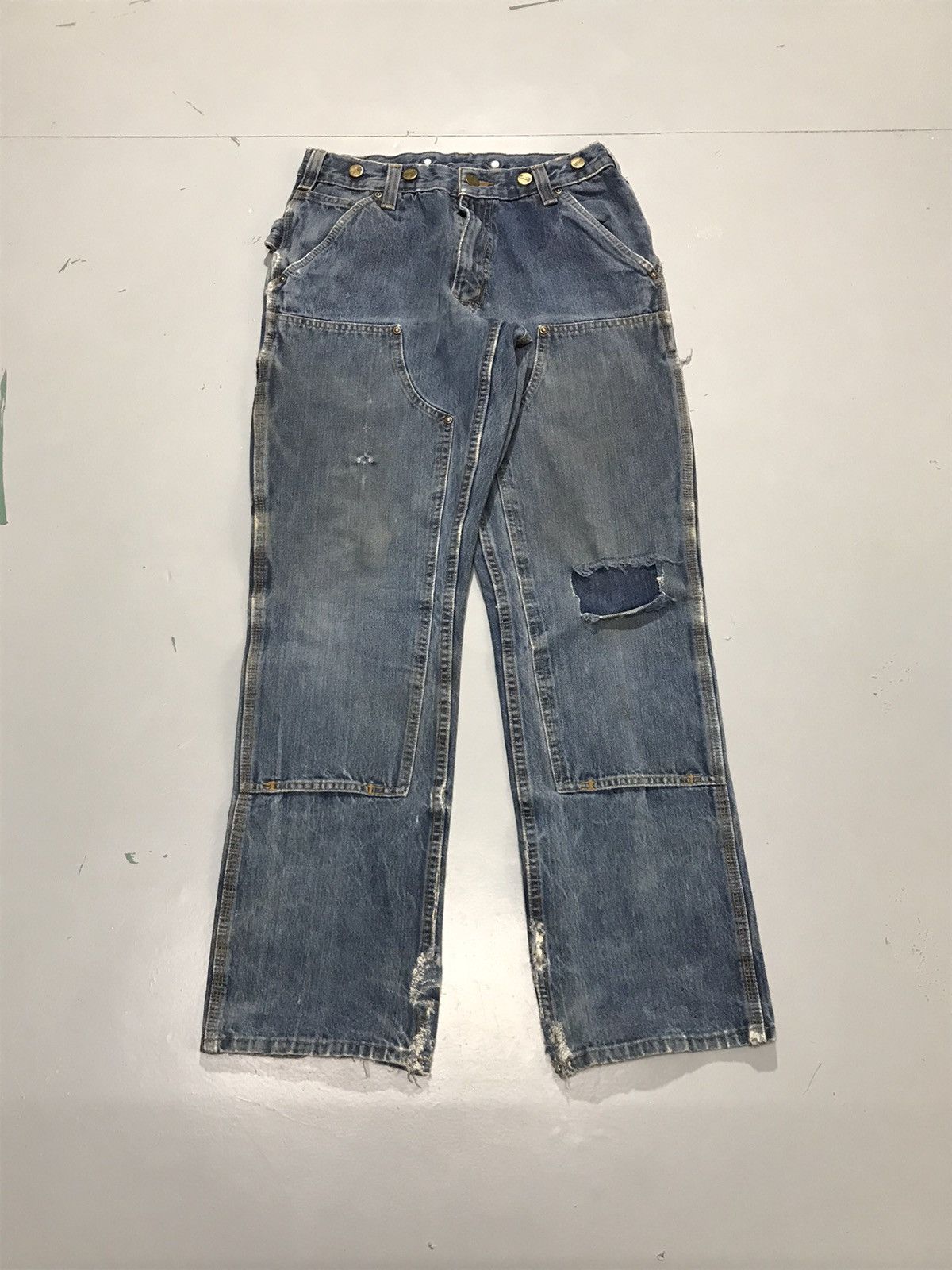 Carhartt Vintage Carhartt |10 repaired double knee workwear denim Size US 28 / EU 44 - 1 Thumbnail