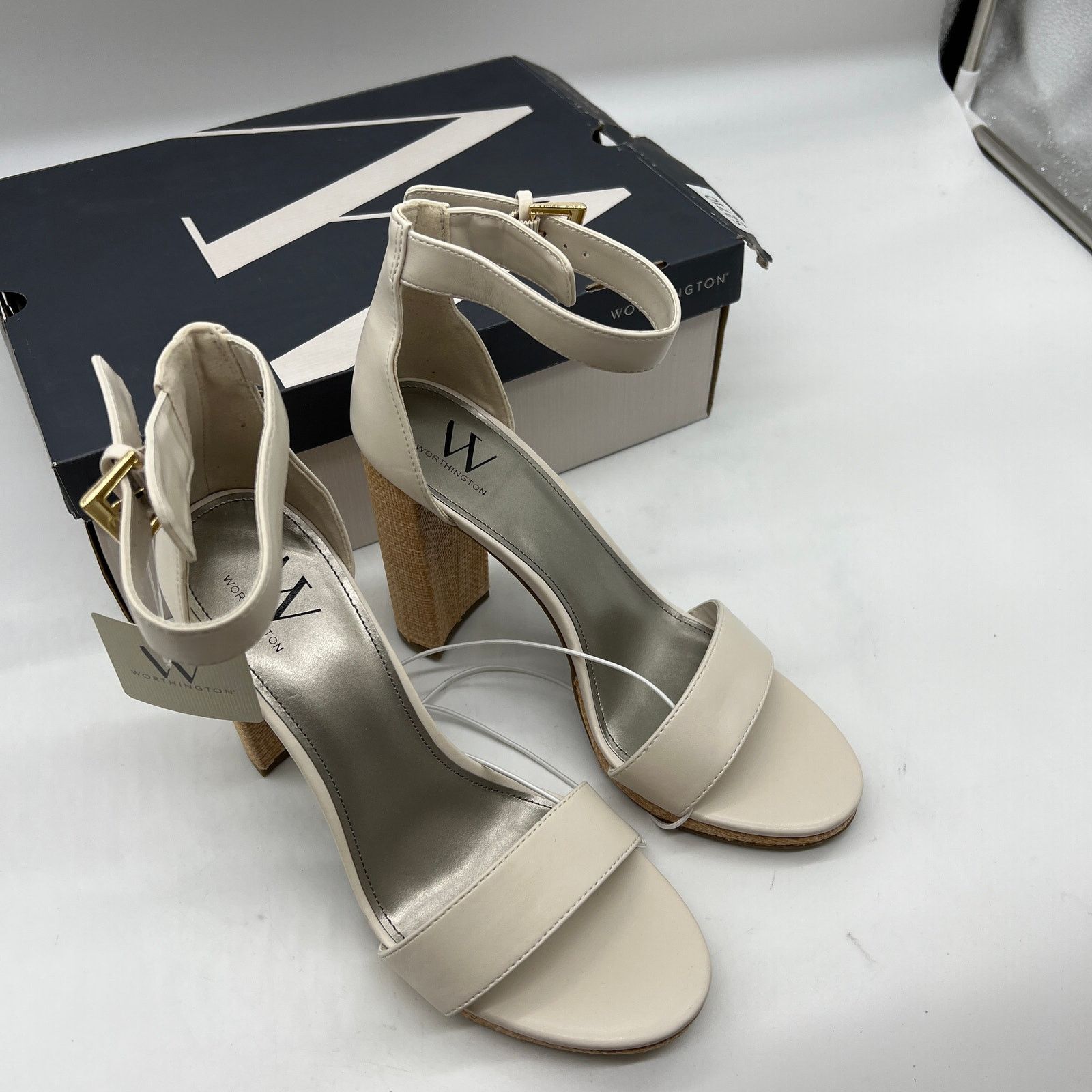 Other Worthington Womens Lynch Heeled Sandals Ivory Size US 9.5 / IT 39.5 - 3 Thumbnail