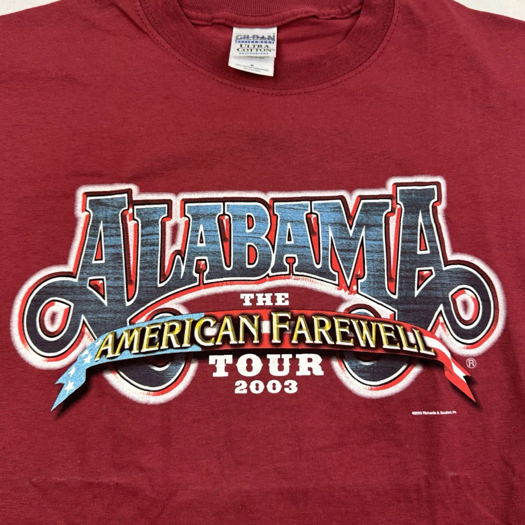 Gildan VINTAGE Gildan Alabama Band T Shirt Adult Medium Red Farewell Tour 2003 USA Mens M Shirt Size US M / EU 48-50 / 2 - 2 Thumbnail