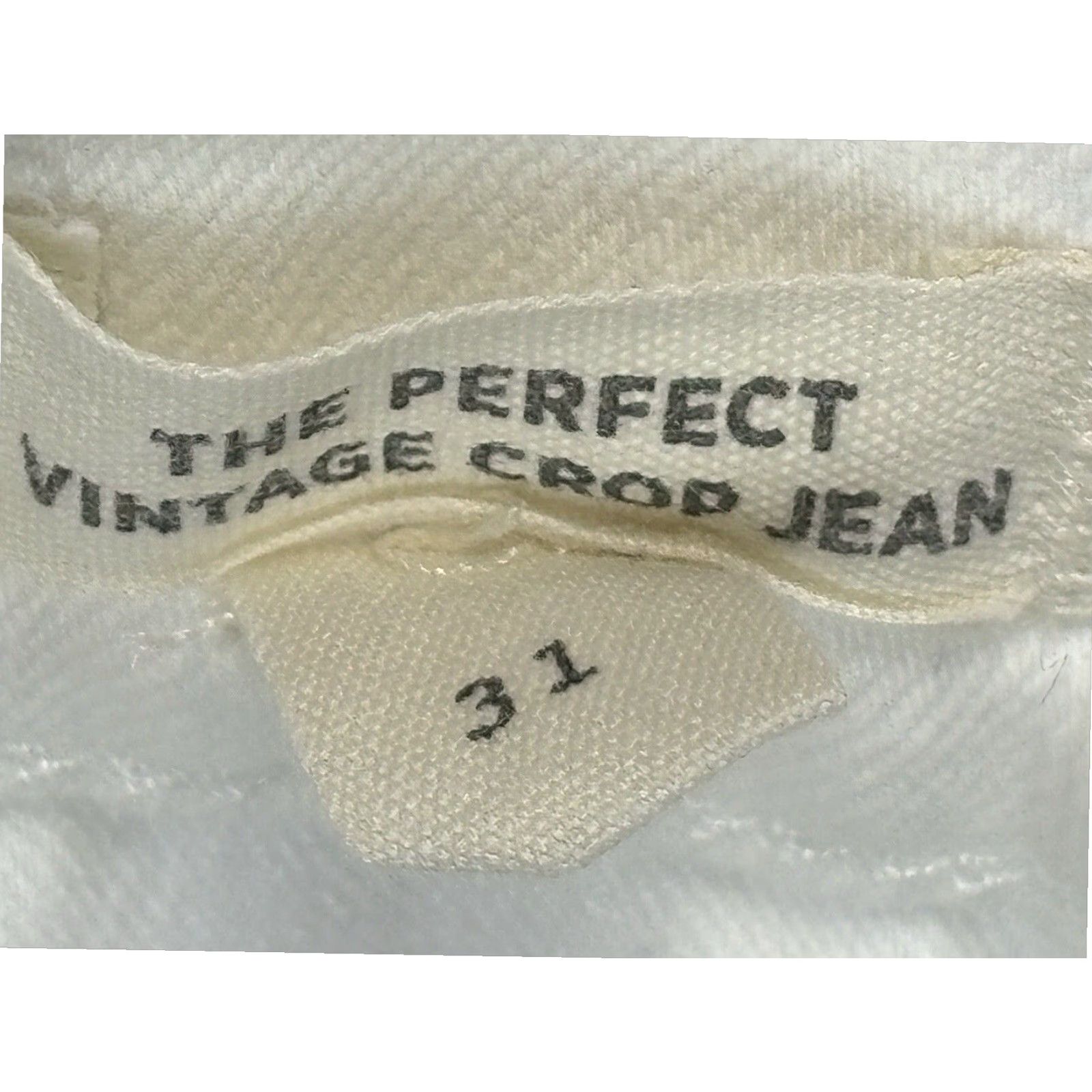 Madewell VINTAGE Madewell Women's Cropped Jeans Sz 31 Ivory Cotton Blend Raw Hem Size 24" / US 00 / IT 34 - 7 Thumbnail
