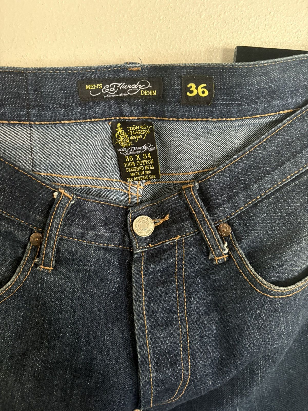 Ed Hardy Ed hardy rhinestone denim pants(2008) Size US 36 / EU 52 - 3 Thumbnail