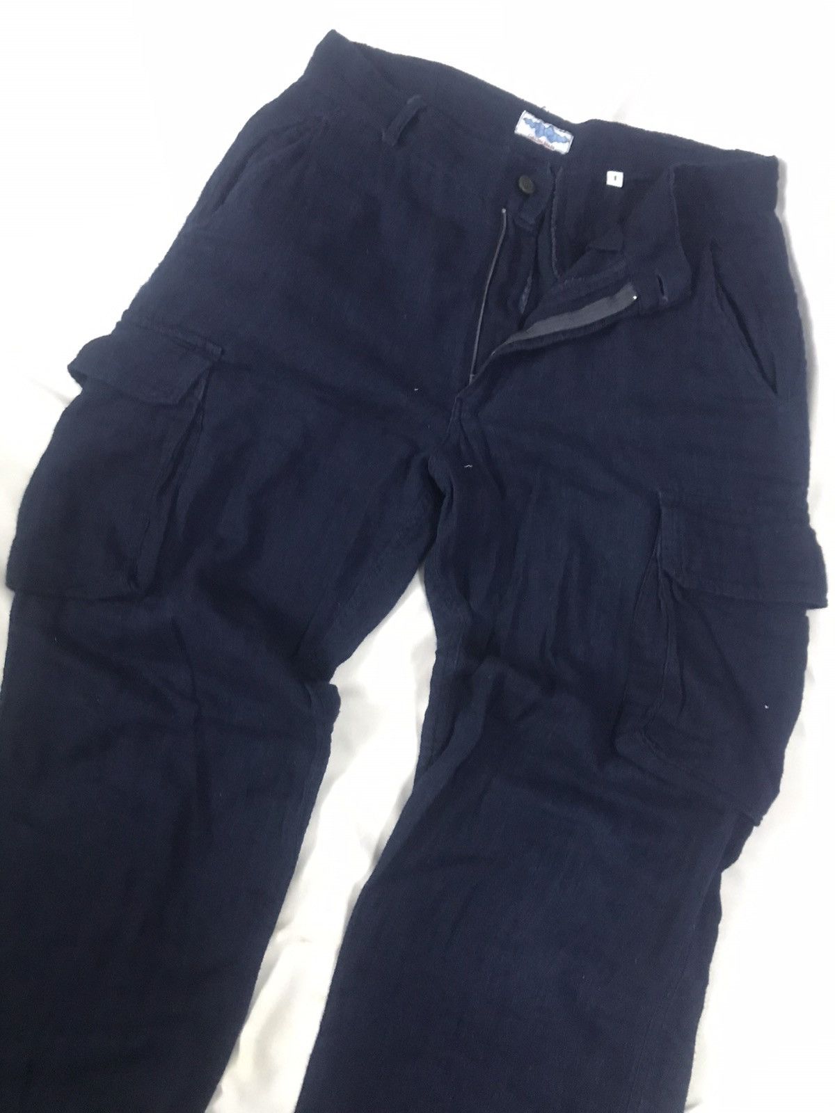 Indigo × Japanese Brand GAIJIN MADE - INDIGO DYED SOFT COTTON CARGO PANTS Size US 29 - 6 Thumbnail