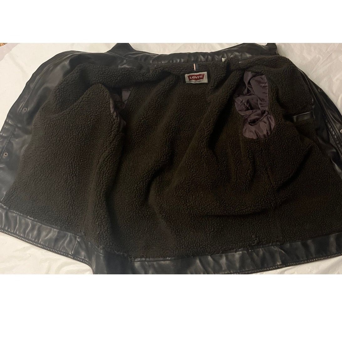 Levi's Levi's Faux Leather Sherpa Military Bomber Jacket W/ Hood Size US M / EU 48-50 / 2 - 3 Thumbnail