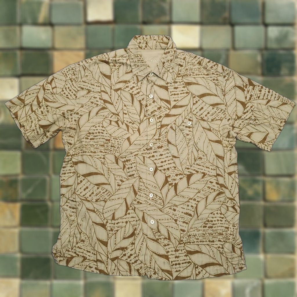 Hilo Hattie Hilo Hattie Shirt Men L Green Floral Silk Blend Hawaiian Button Short Sleeve Size US L / EU 52-54 / 3 - 1 Thumbnail