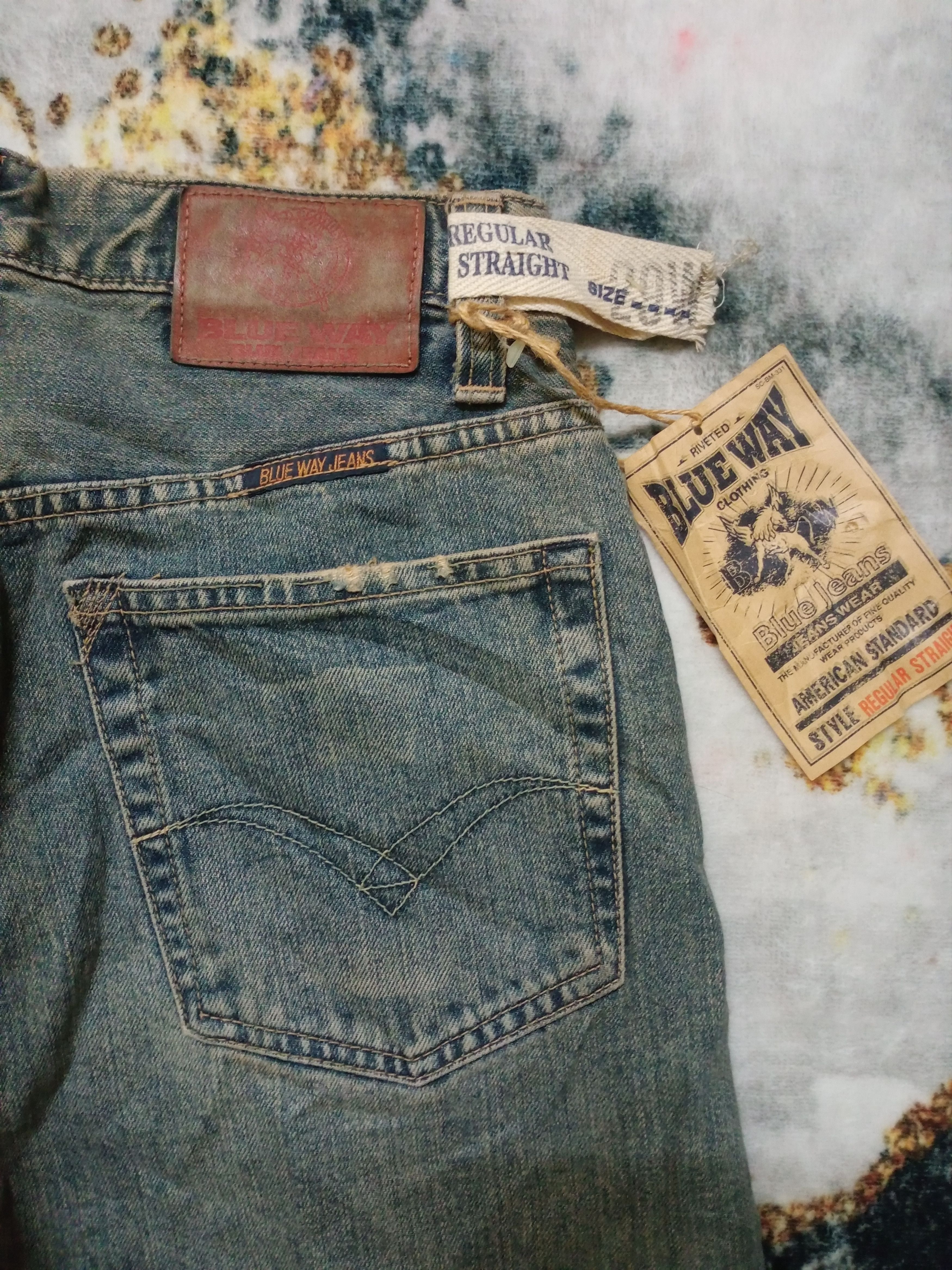 If Six Was Nine × Japanese Brand Vintage Blue Way Japan Distressed Denim Pants Size US 29 - 19 Thumbnail