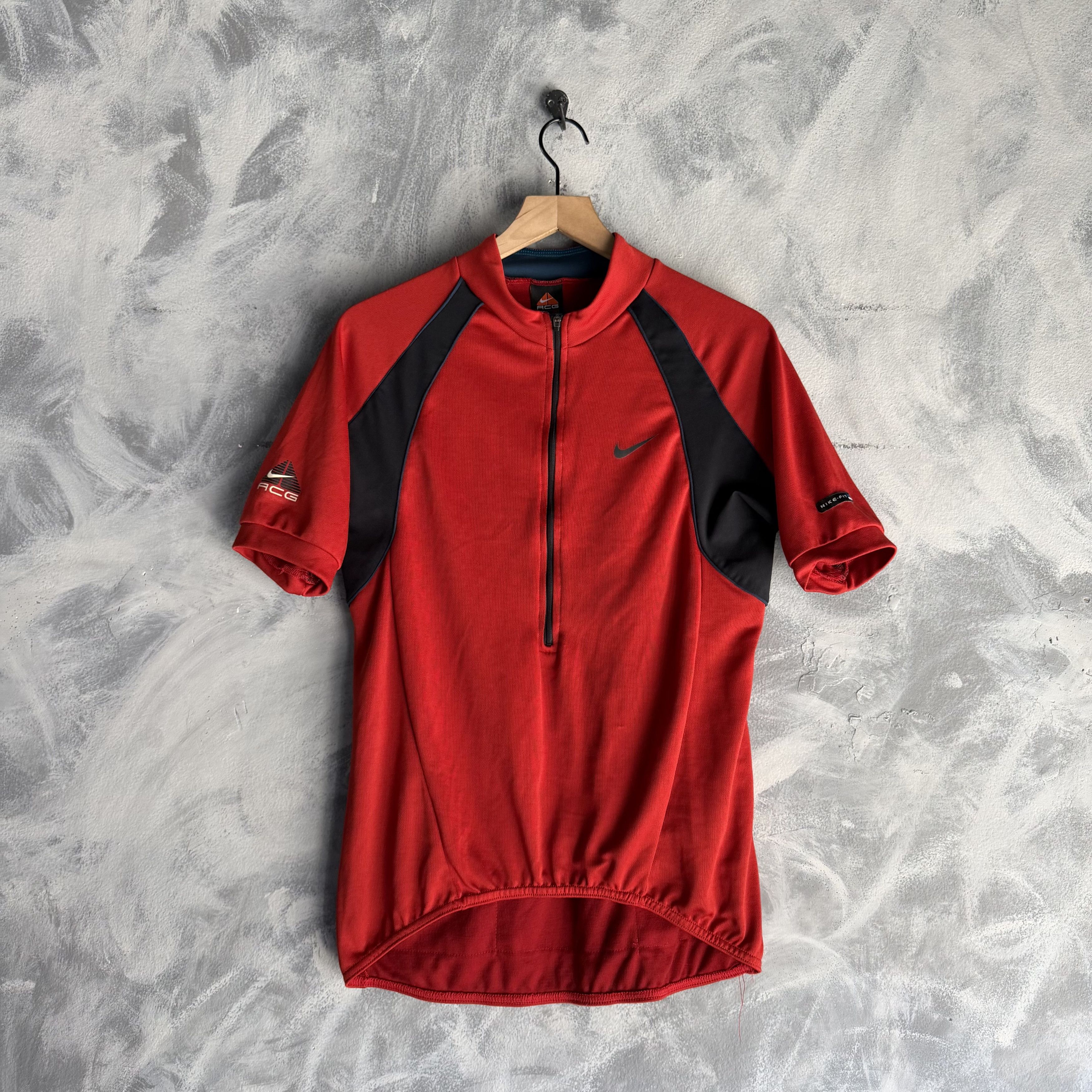 Nike ACG Vtg Nike ACG Cycling Jersey Men Red 1/2 Zip E Fit 3 Pocket Size US S / EU 44-46 / 1 - 1 Thumbnail